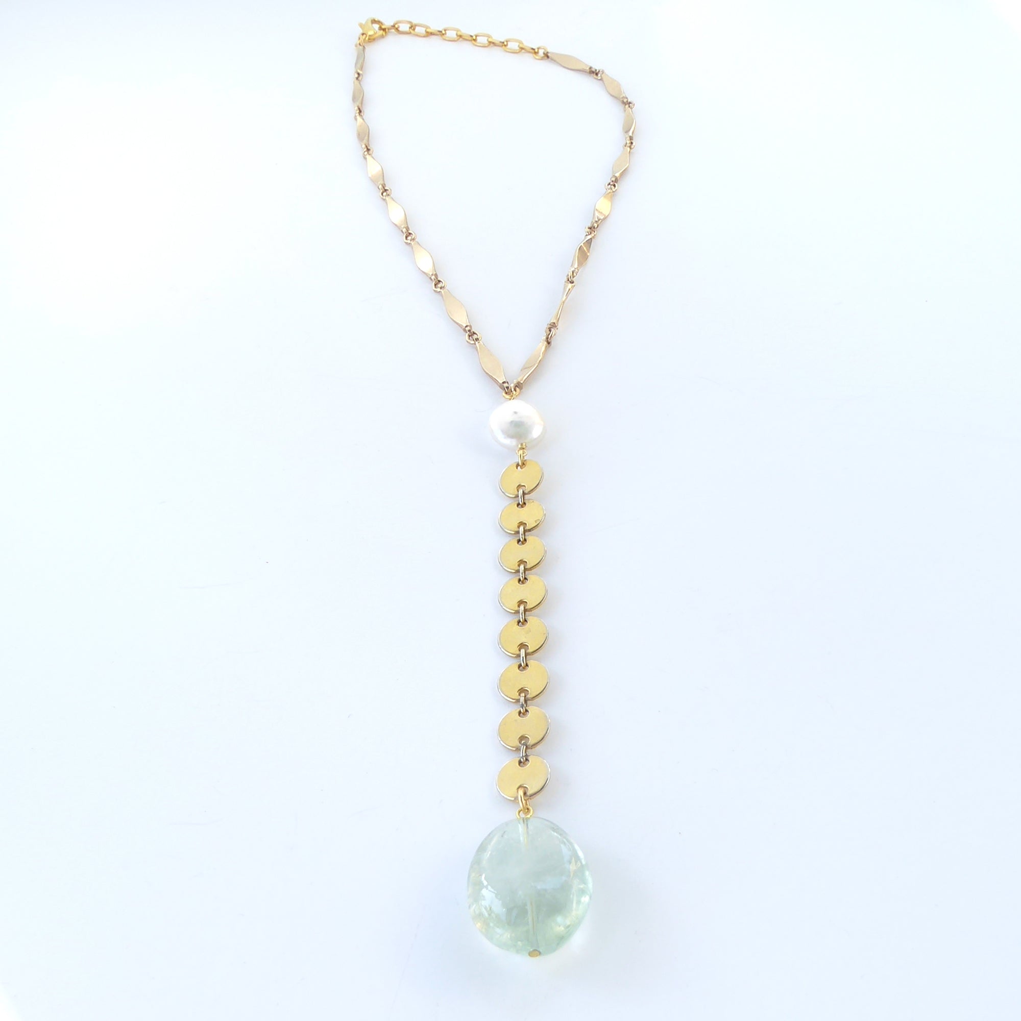 Green amethyst drop necklace by Jenny Dayco 3