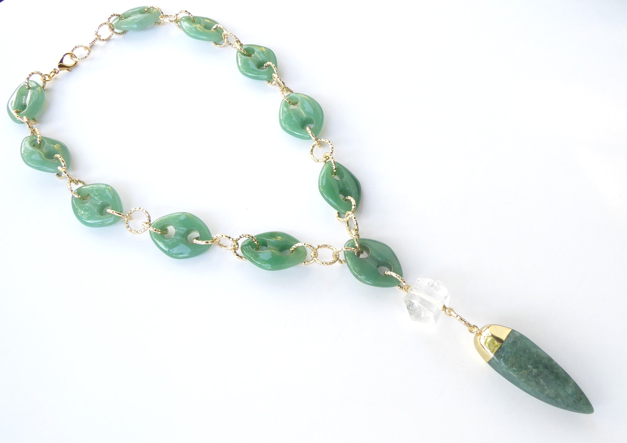 Green quartz spike necklace by Jenny Dayco 2