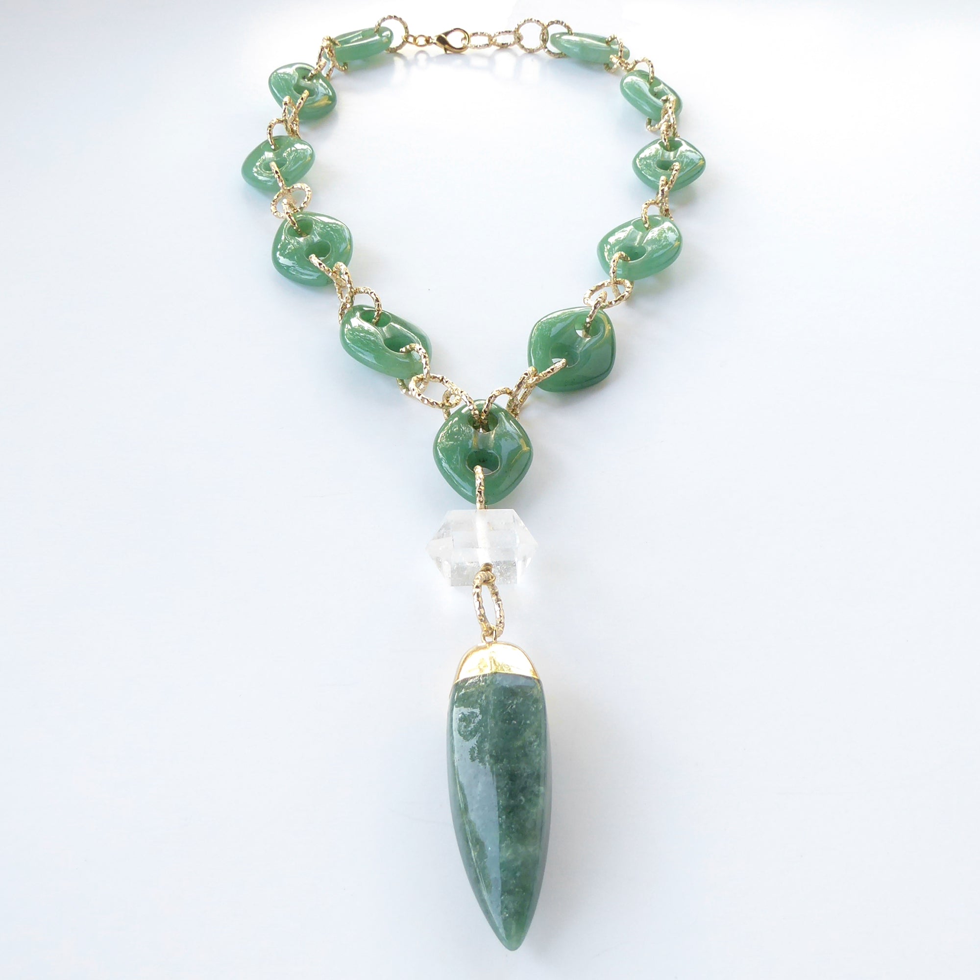 Green quartz spike necklace by Jenny Dayco 3