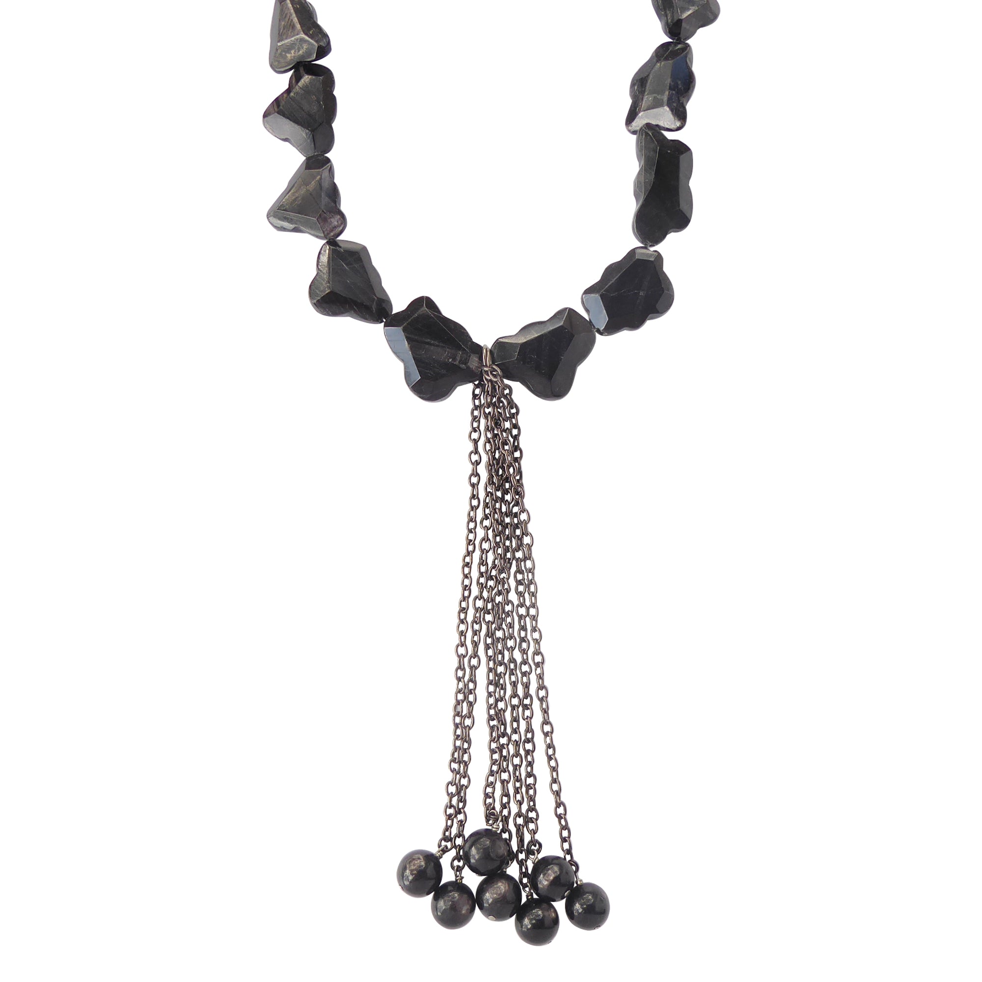 Hypersthene tassel necklace by Jenny Dayco 1