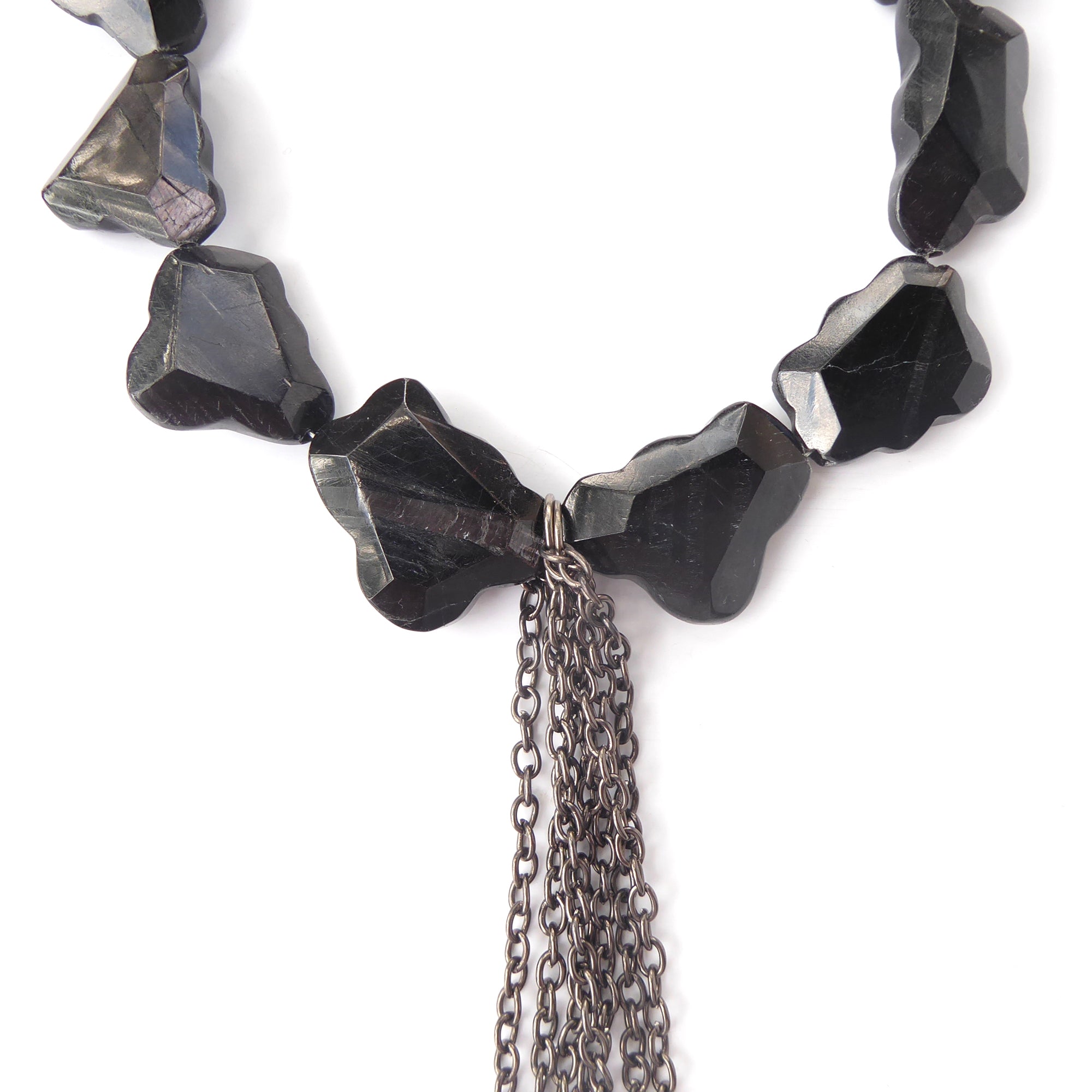 Hypersthene tassel necklace by Jenny Dayco 3