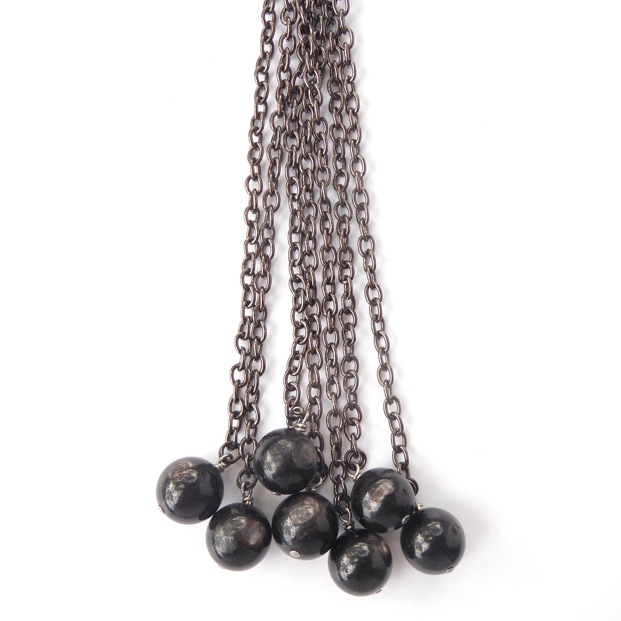 Hypersthene tassel necklace by Jenny Dayco 4