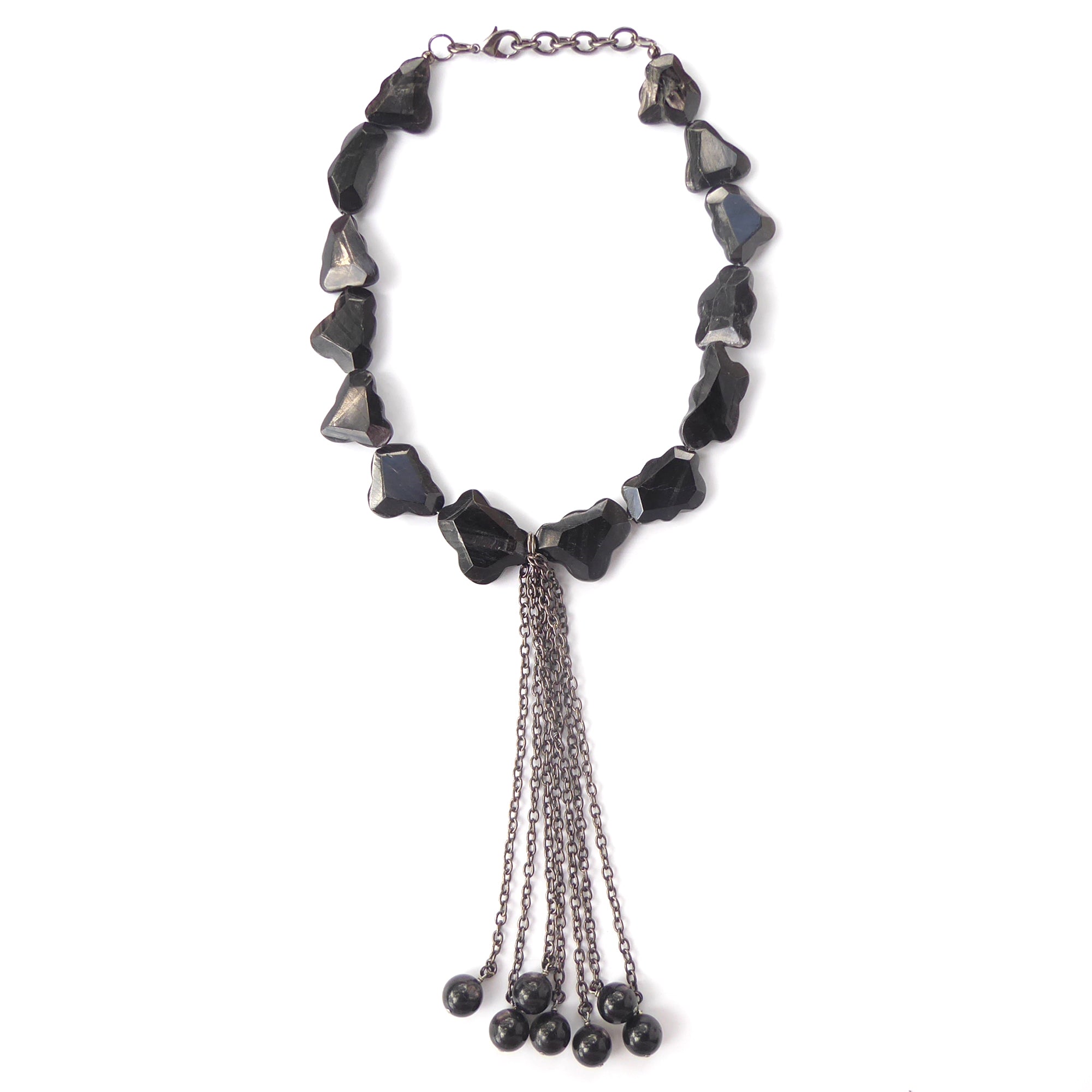 Hypersthene tassel necklace by Jenny Dayco 6