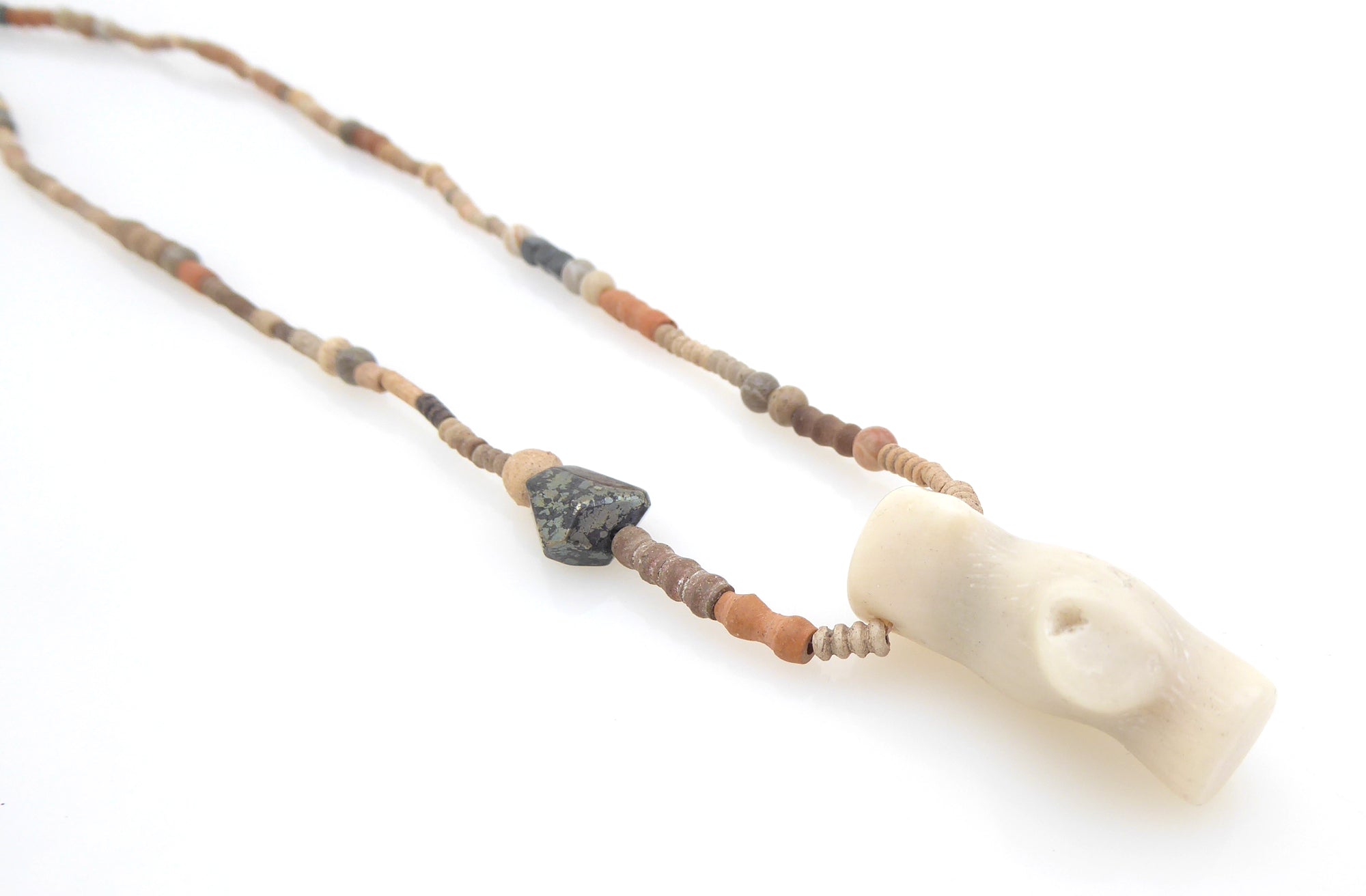 Cream coral clay and pyrite necklace by Jenny Dayco 2