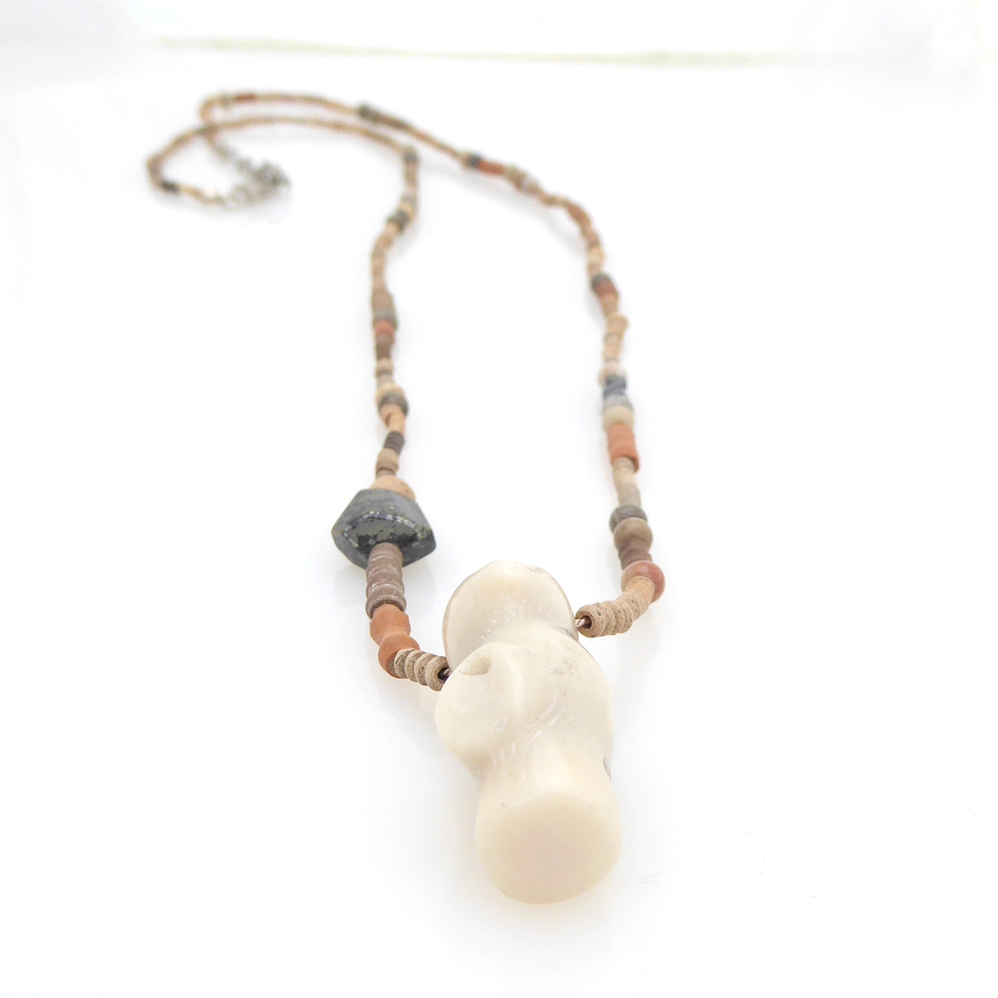 Cream coral clay and pyrite necklace by Jenny Dayco 3