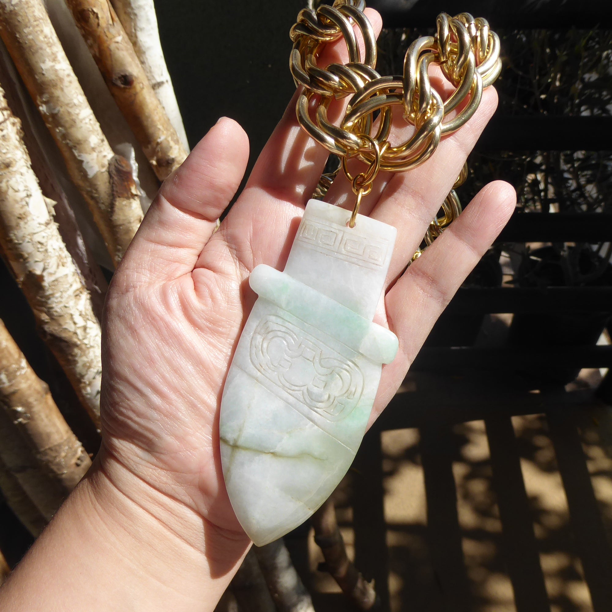 Jade dagger necklace by Jenny Dayco 7
