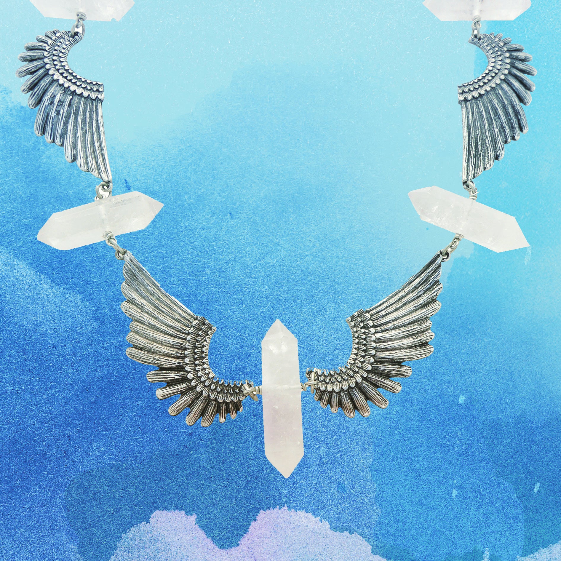 Parendi wing quartz necklace