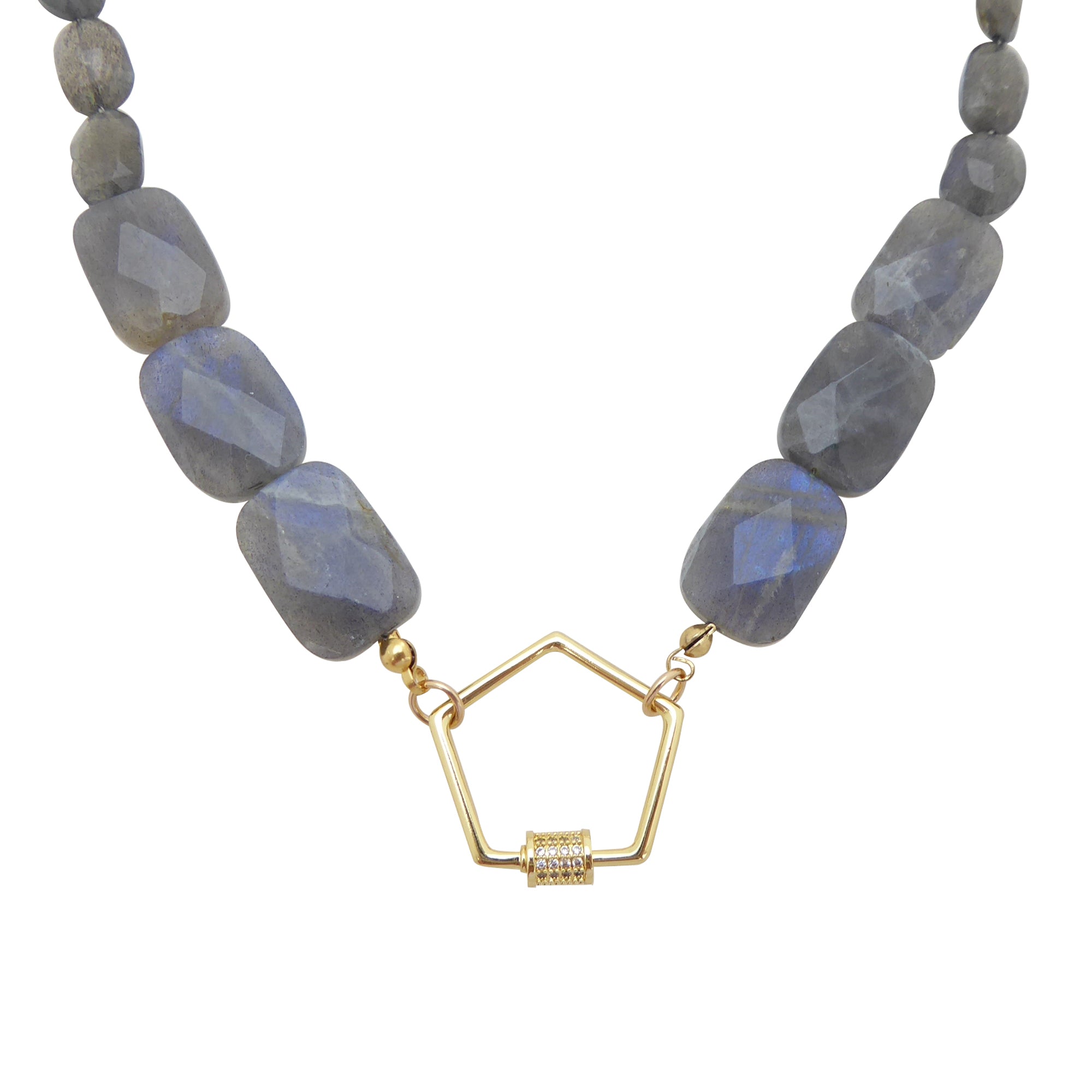 Labradorite pentagon necklace by Jenny Dayco 1