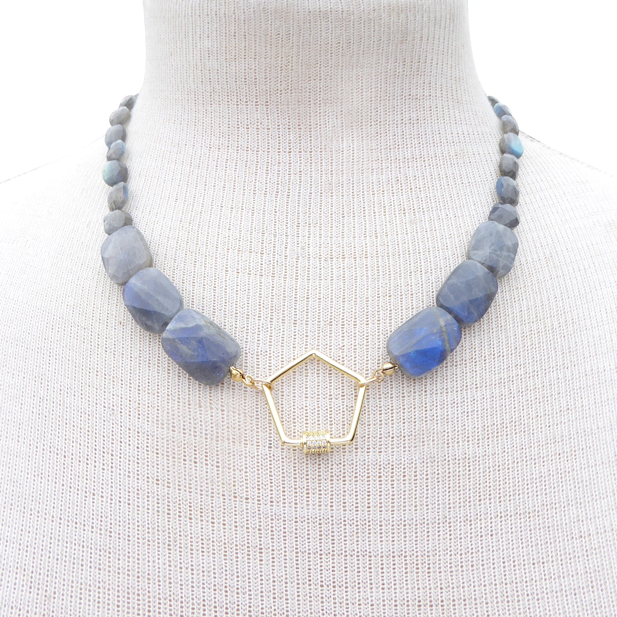 Labradorite pentagon necklace by Jenny Dayco 8