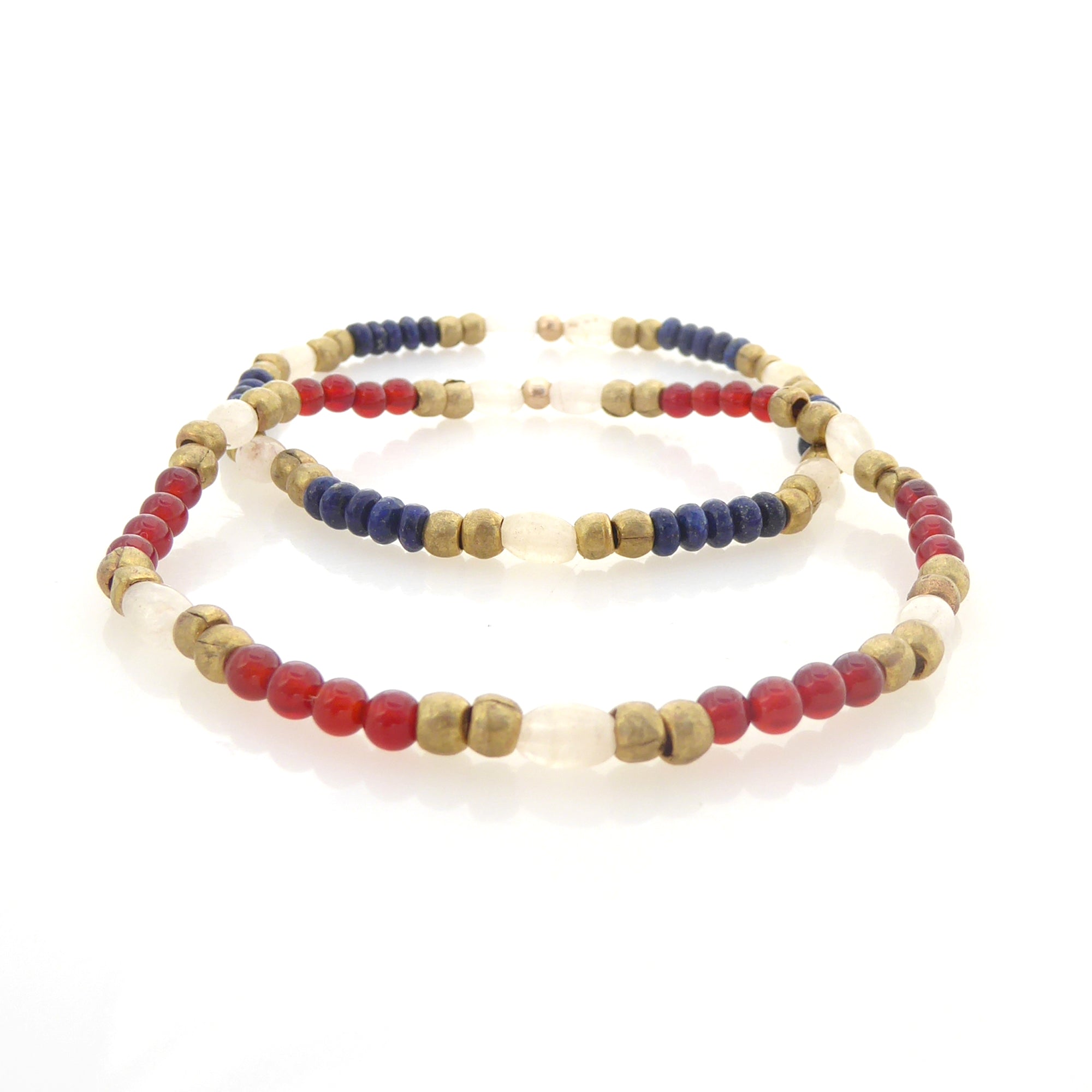 Lapis lazuli and red glass bracelet set by Jenny Dayco 3