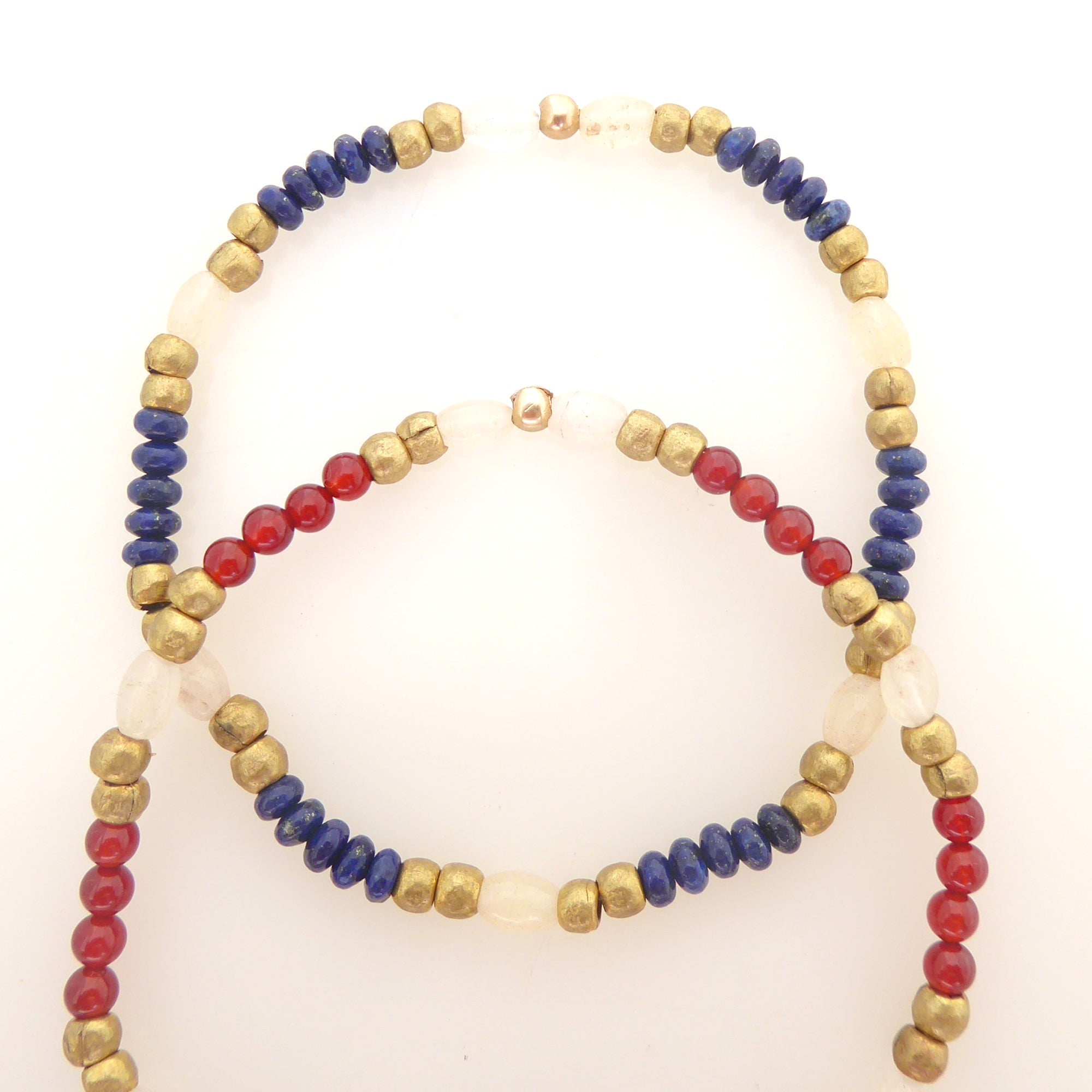 Lapis lazuli and red glass bracelet set by Jenny Dayco 4