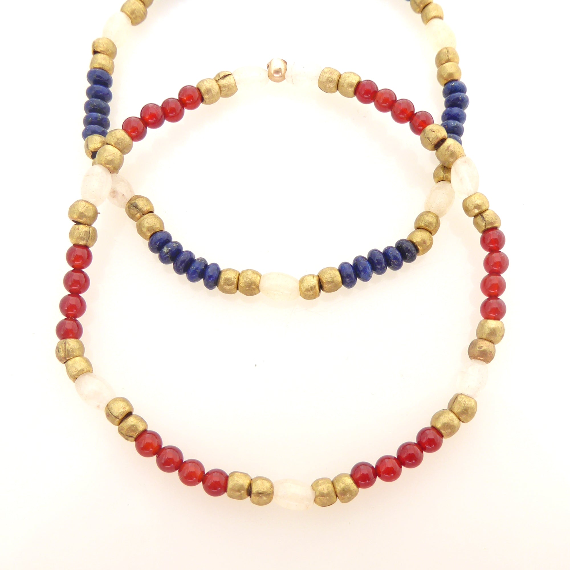 Lapis lazuli and red glass bracelet set by Jenny Dayco 5