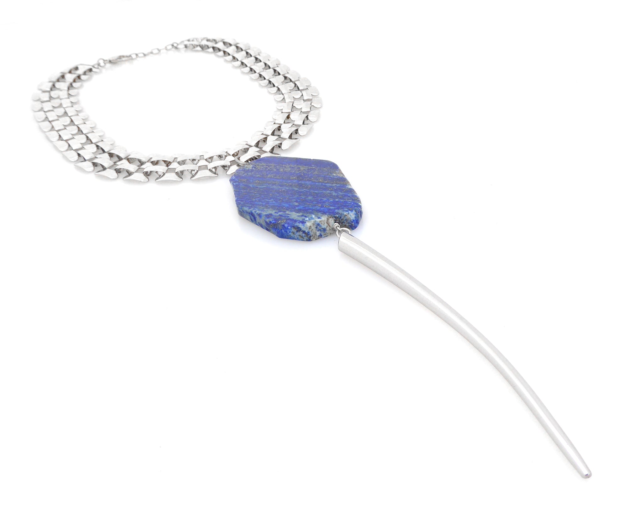 Lapis lazuli spike collar necklace by Jenny Dayco 2