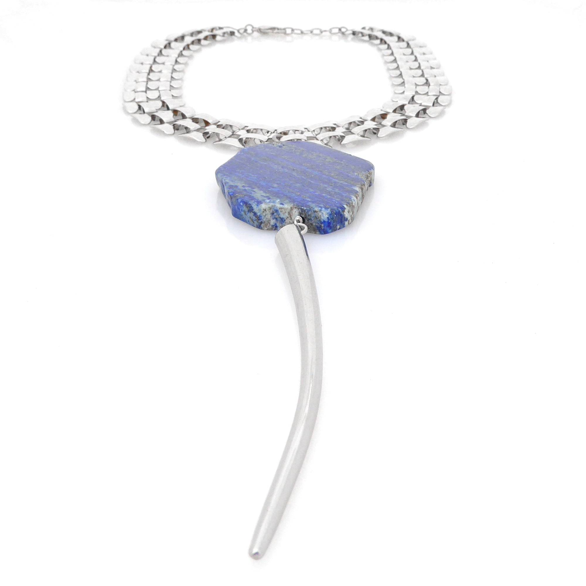 Lapis lazuli spike collar necklace by Jenny Dayco 3