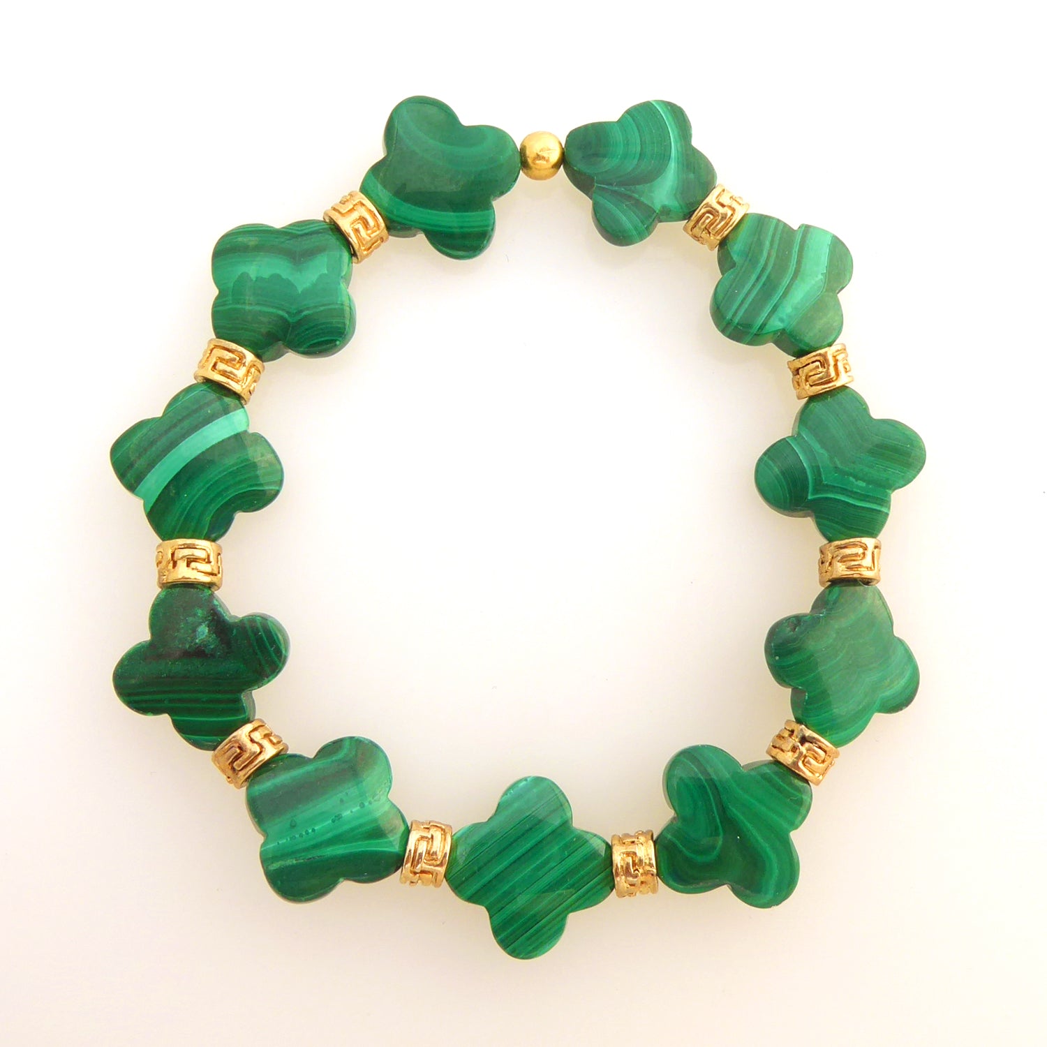 Malachite clover bracelet by Jenny Dayco 1