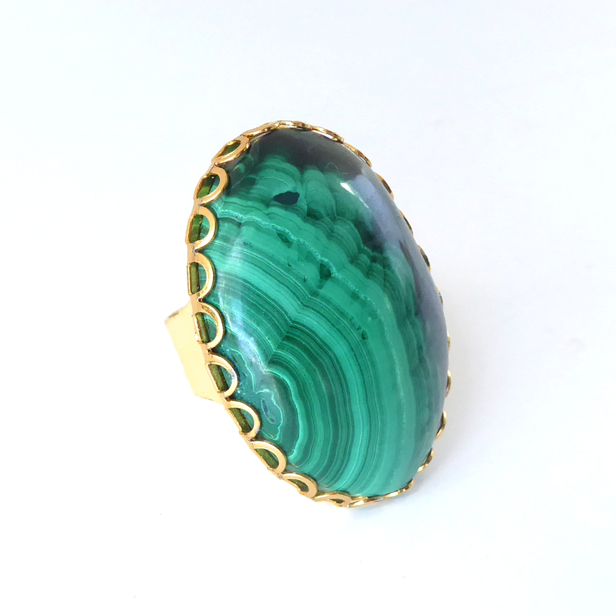 Malachite oval ring by Jenny Dayco 2
