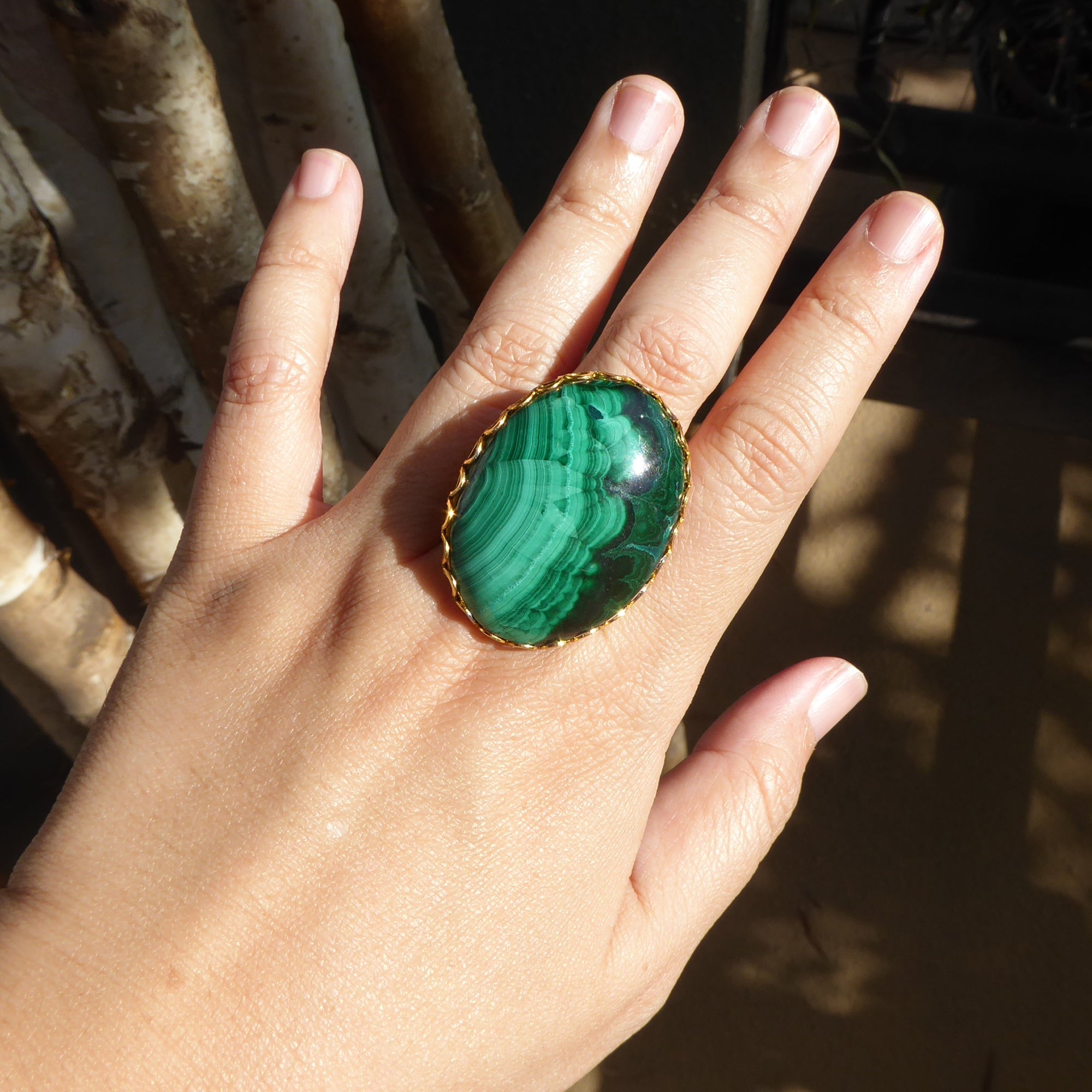 Malachite oval ring by Jenny Dayco 6