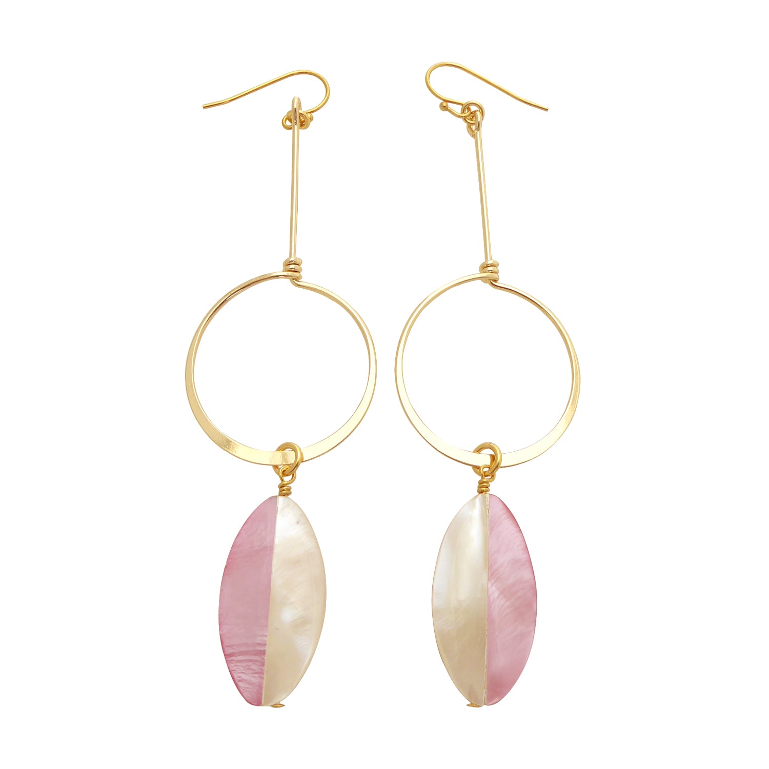 Nahla drop earrings in pink by Jenny Dayco 1