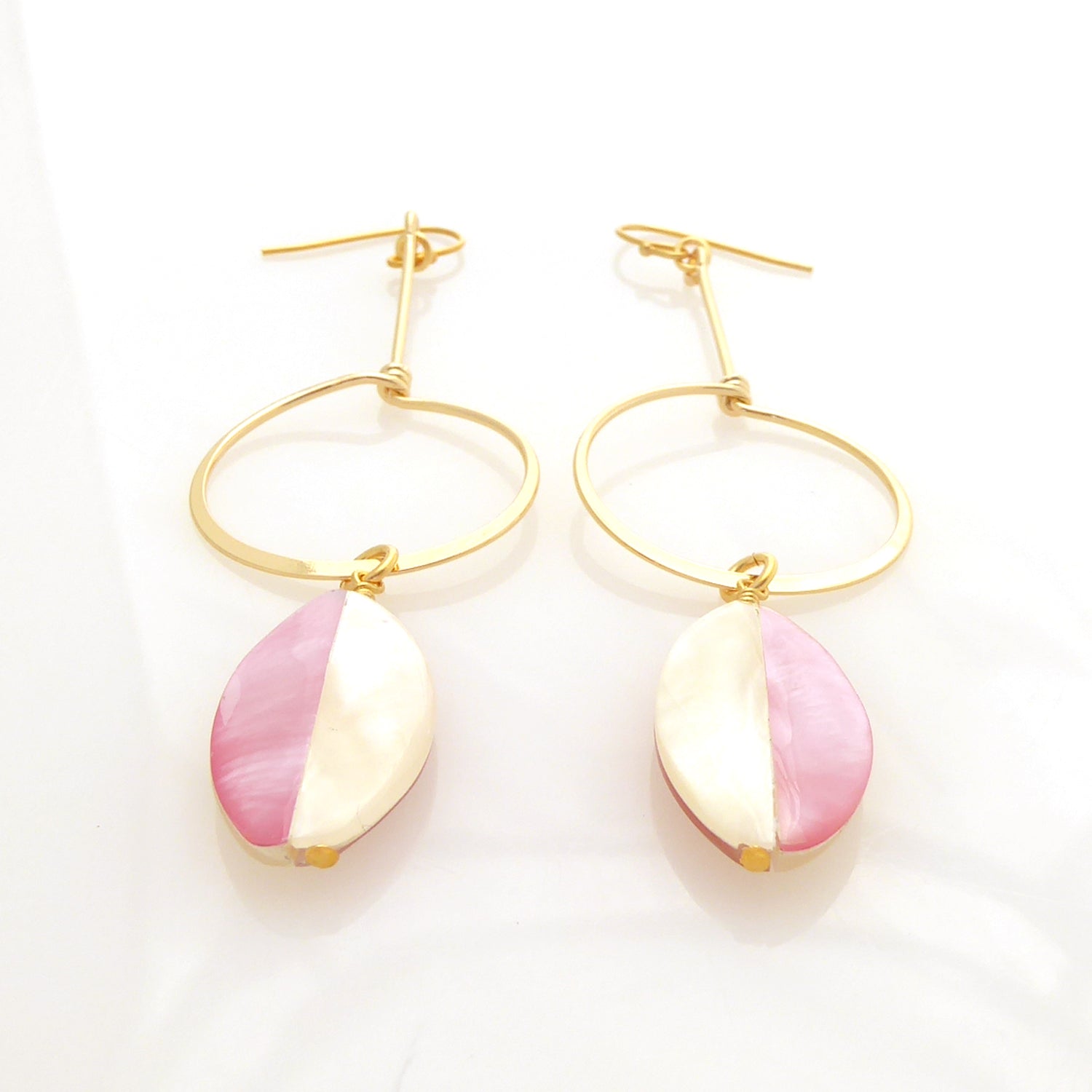 Nahla drop earrings in pink by Jenny Dayco 3