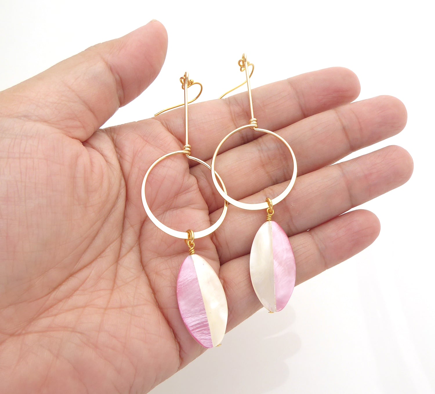 Nahla drop earrings in pink by Jenny Dayco 5