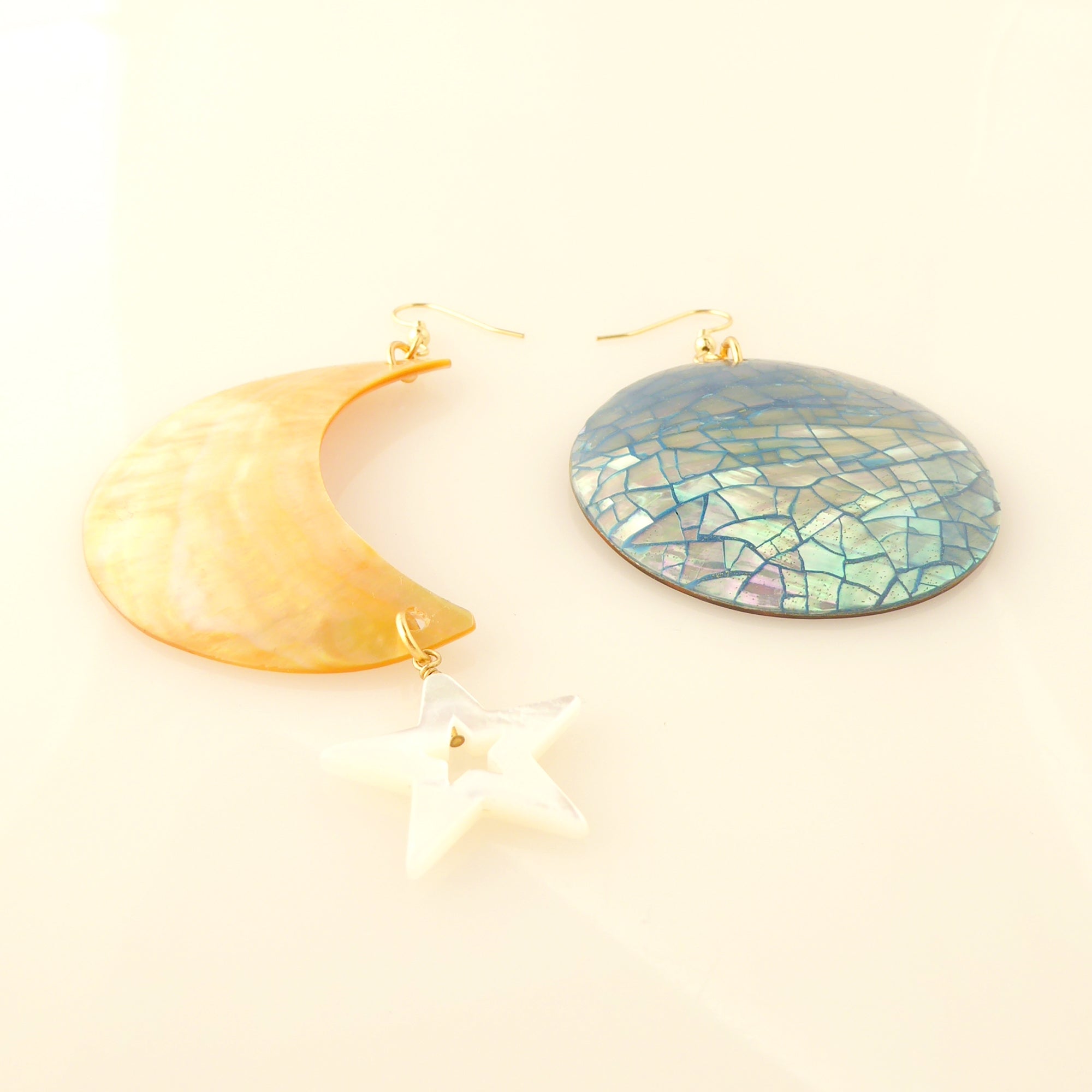 Neptune shell and moon earrings by Jenny Dayco 3