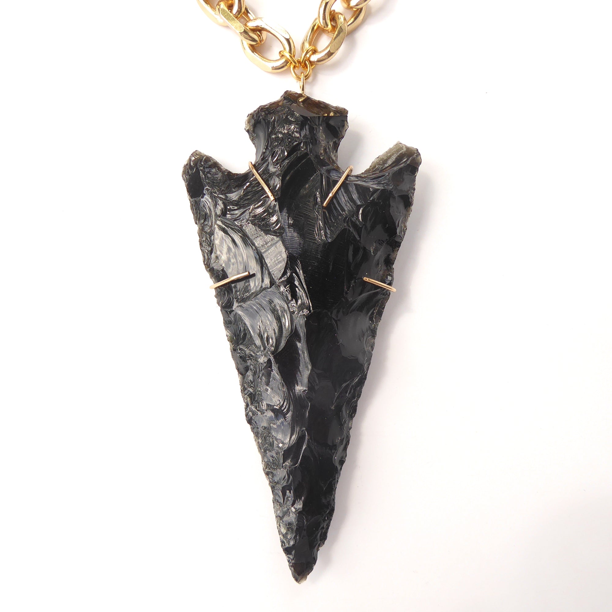Obsidian arrowhead necklace by Jenny Dayco 4