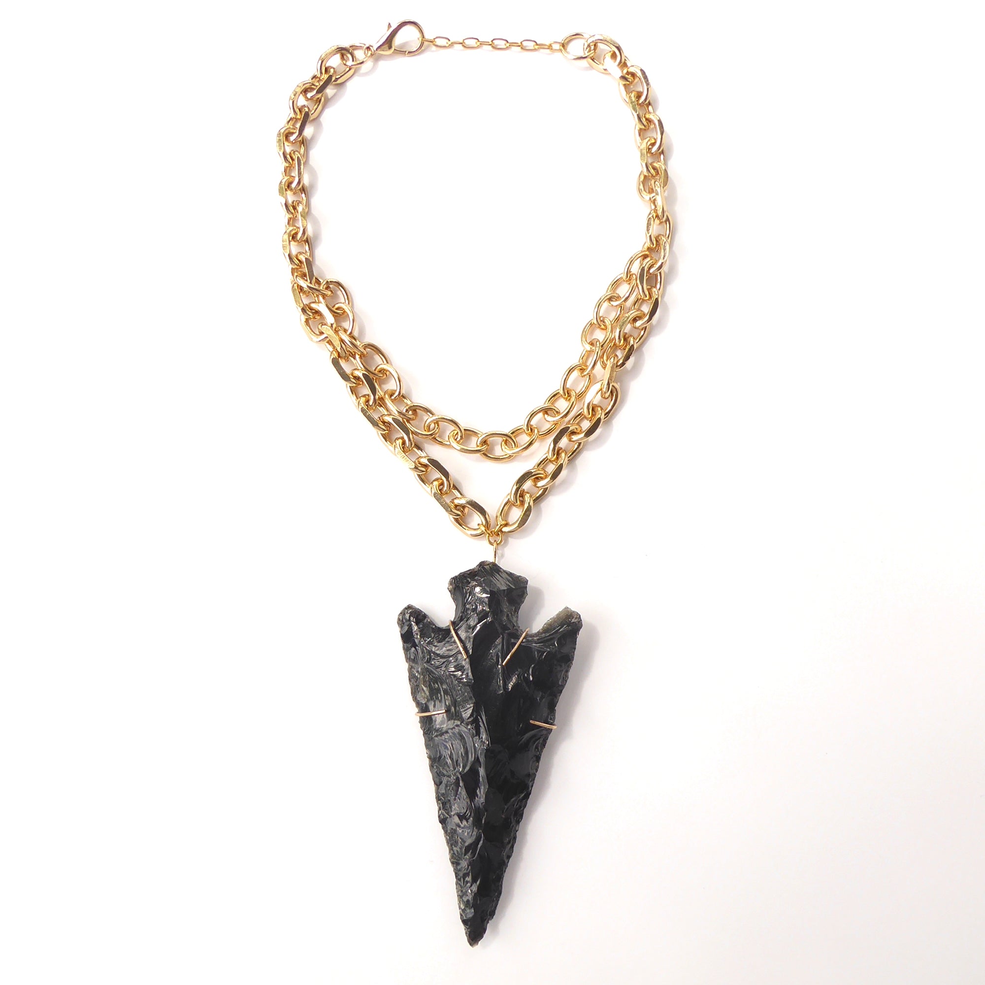 Obsidian arrowhead necklace by Jenny Dayco 5