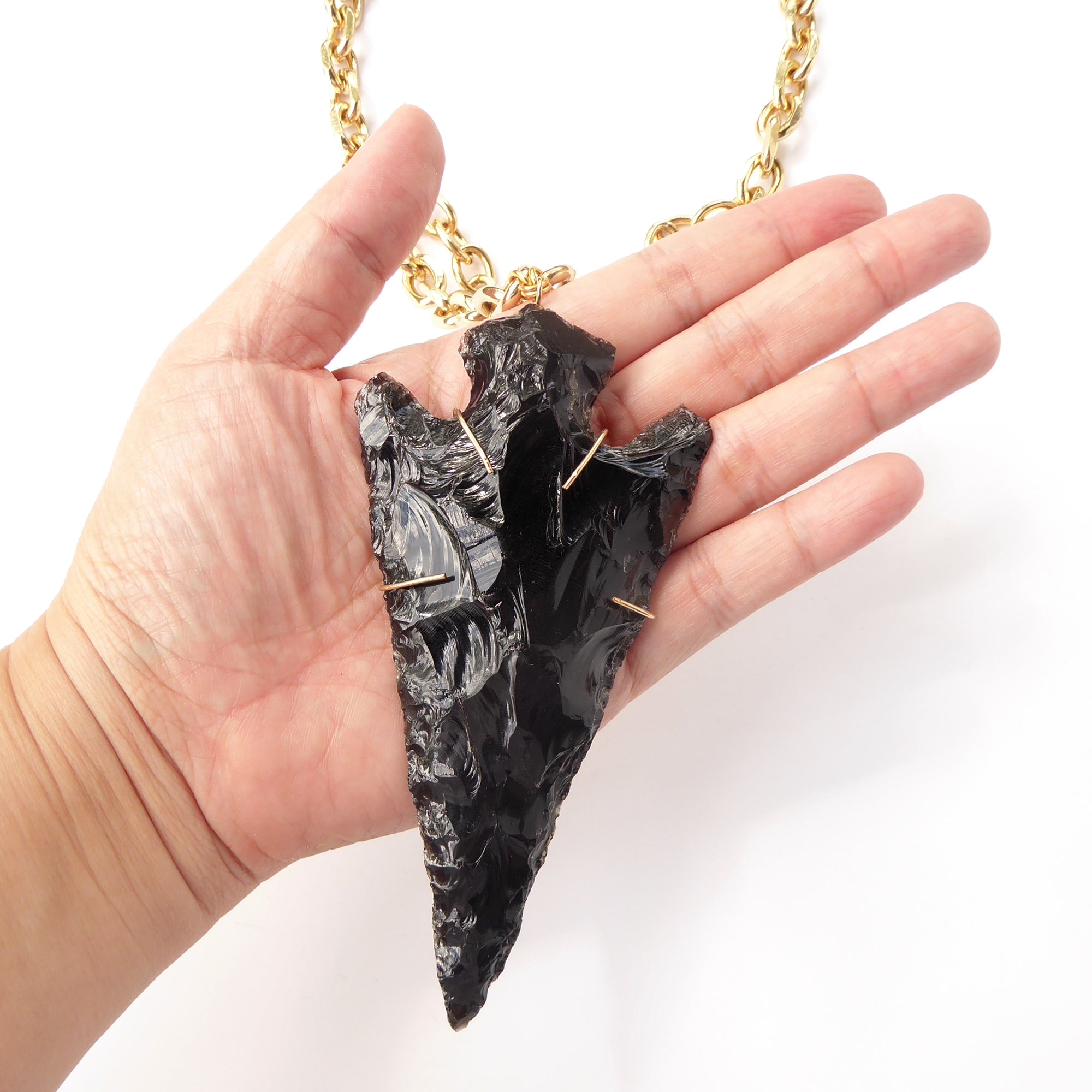 Black Obsidian Arrow Head Macrame Pendant – WARNA JEWELRY
