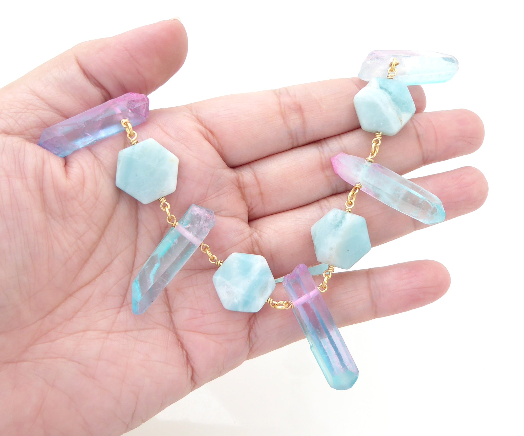 Pastel crystal necklace by Jenny Dayco 6
