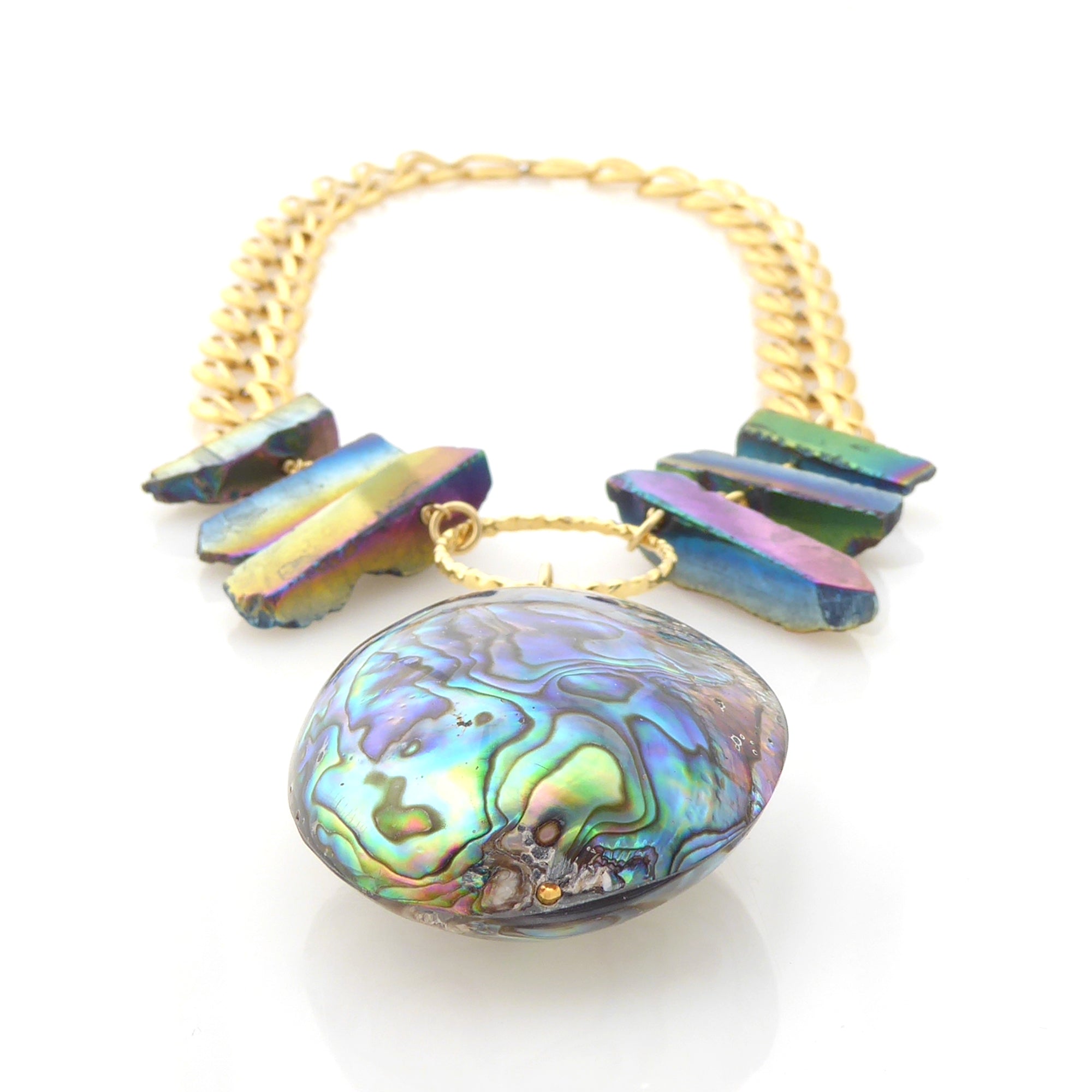 Paua shell teardrop necklace by Jenny Dayco 3