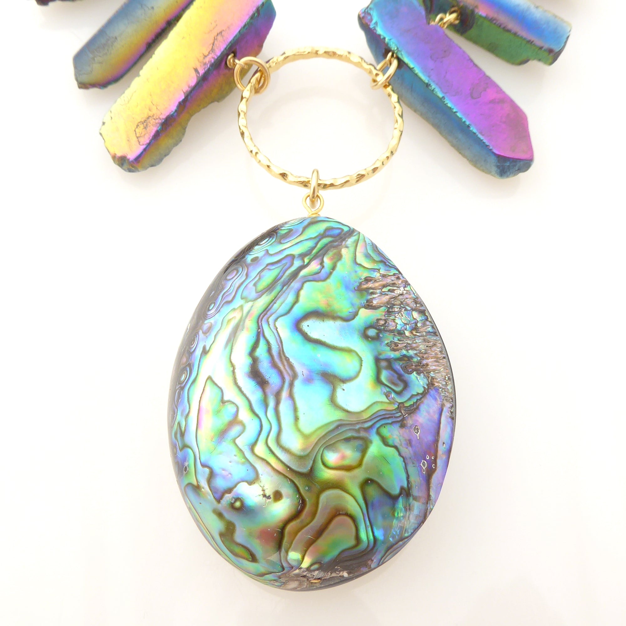 Paua shell teardrop necklace by Jenny Dayco 4