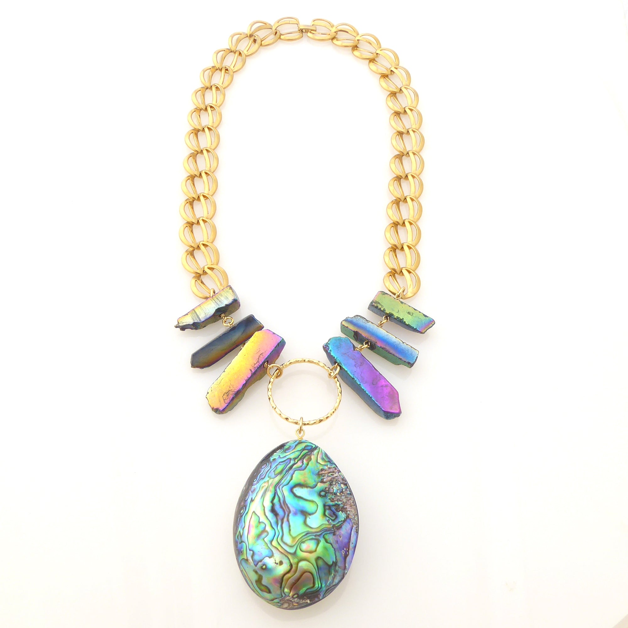 Paua shell teardrop necklace by Jenny Dayco 6