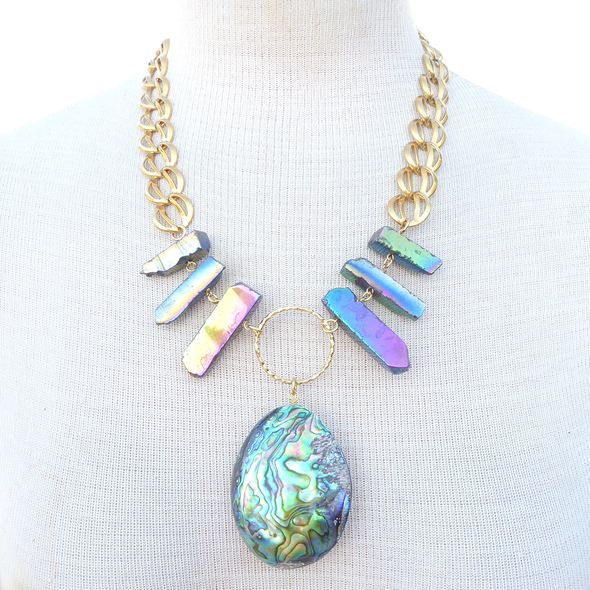 Paua shell teardrop necklace by Jenny Dayco 8