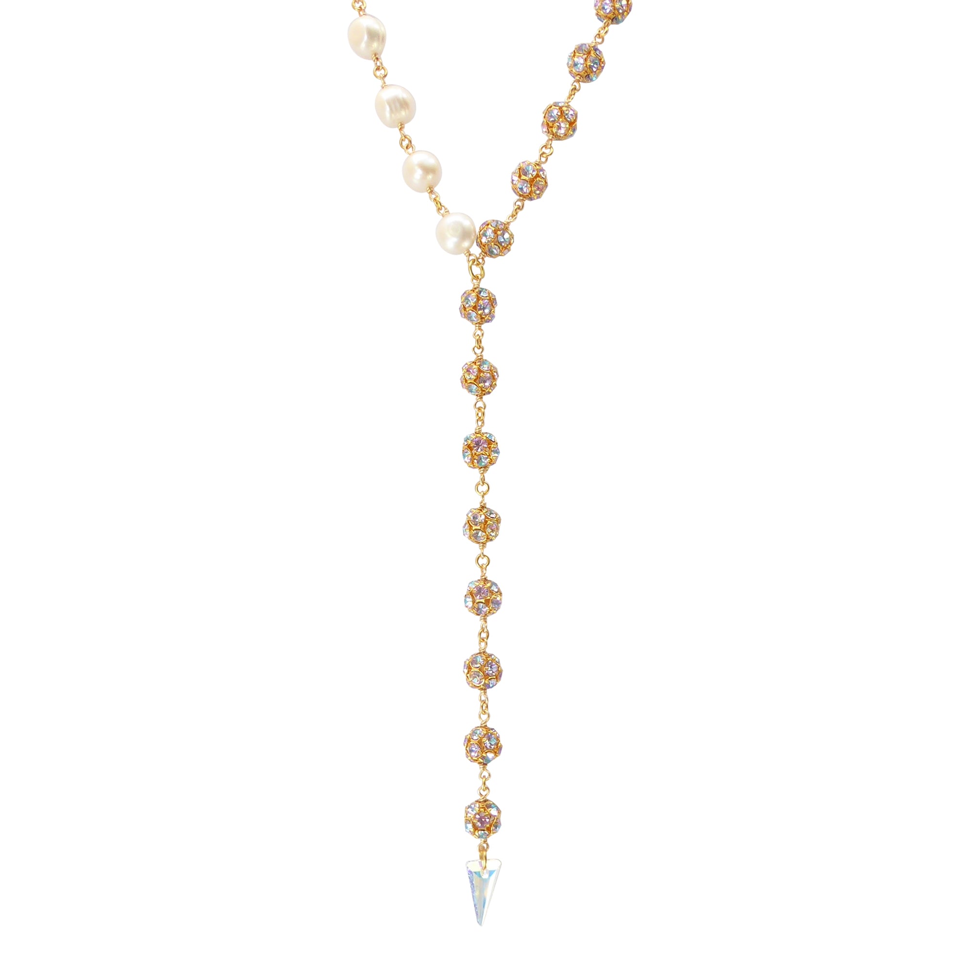 Pearl pastel crystal necklace by Jenny Dayco 1