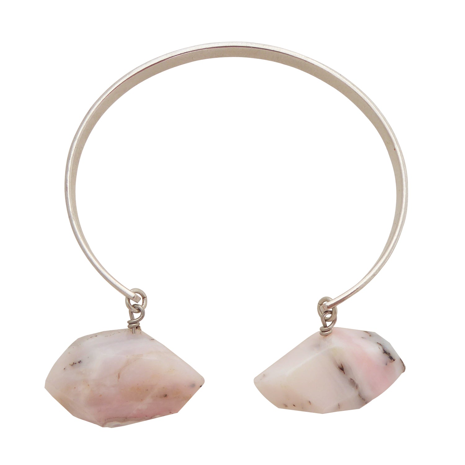 Pink opal nugget cuff bracelet by Jenny Dayco 1