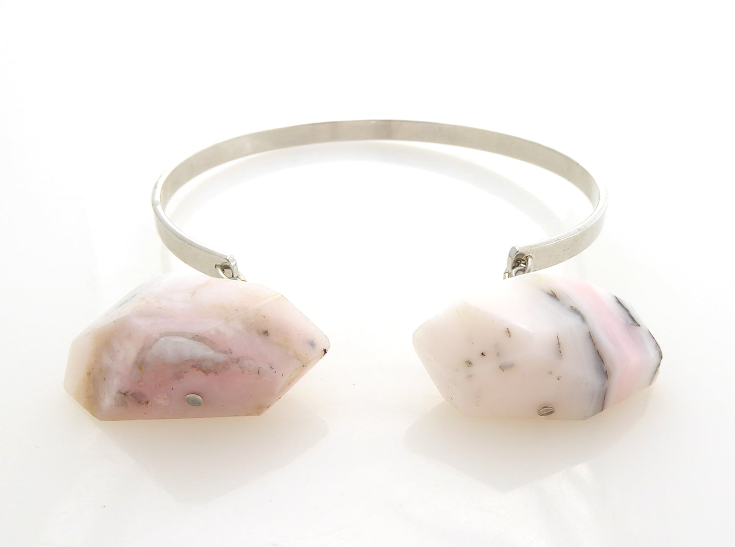 Pink opal nugget cuff bracelet by Jenny Dayco 3