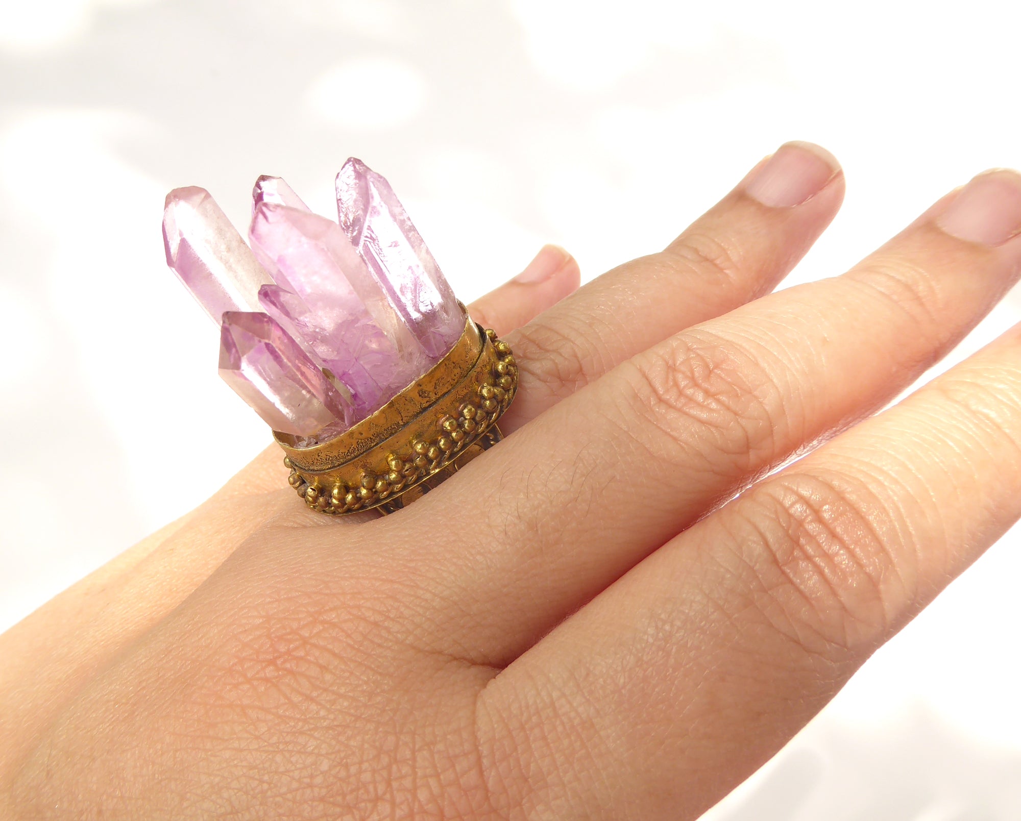 Pink quartz tower ring by Jenny Dayco 8