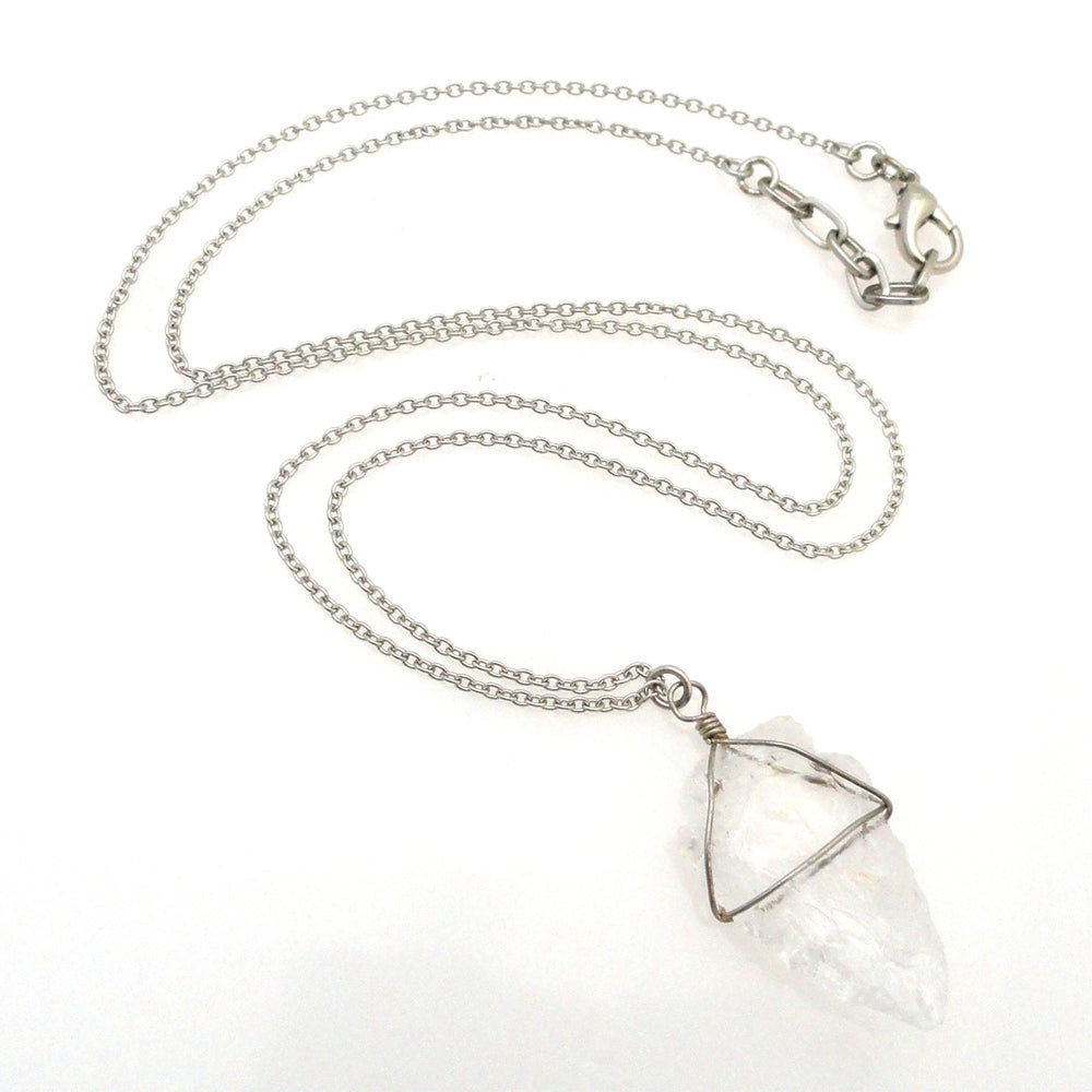 Quartz arrowhead necklace by Jenny Dayco full view