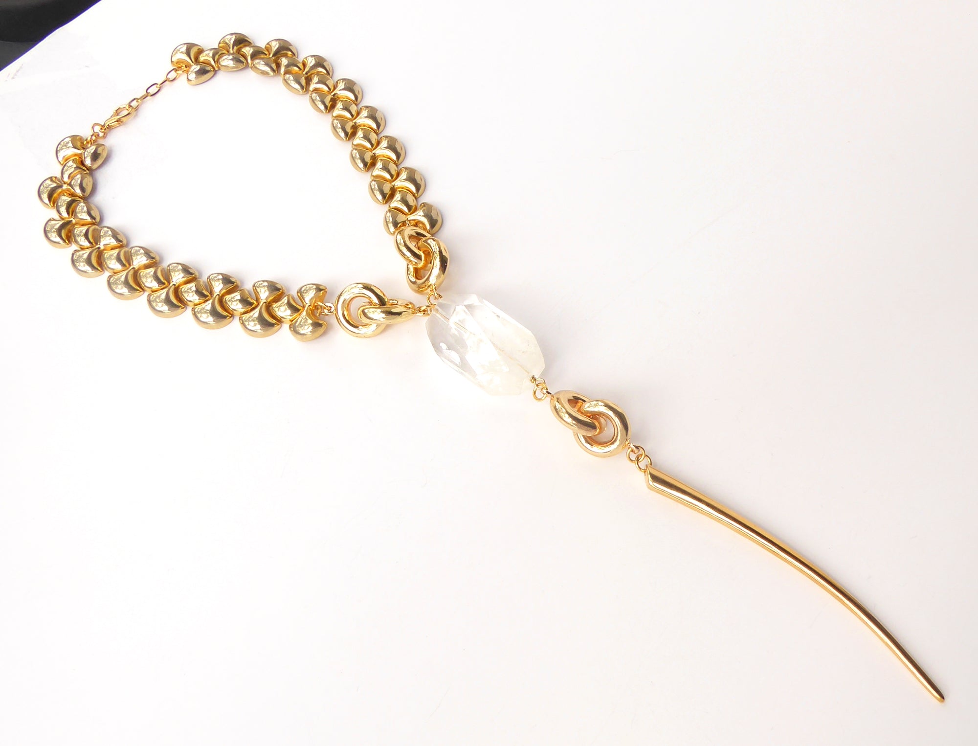 Quartz infinity knot necklace by Jenny Dayco 2
