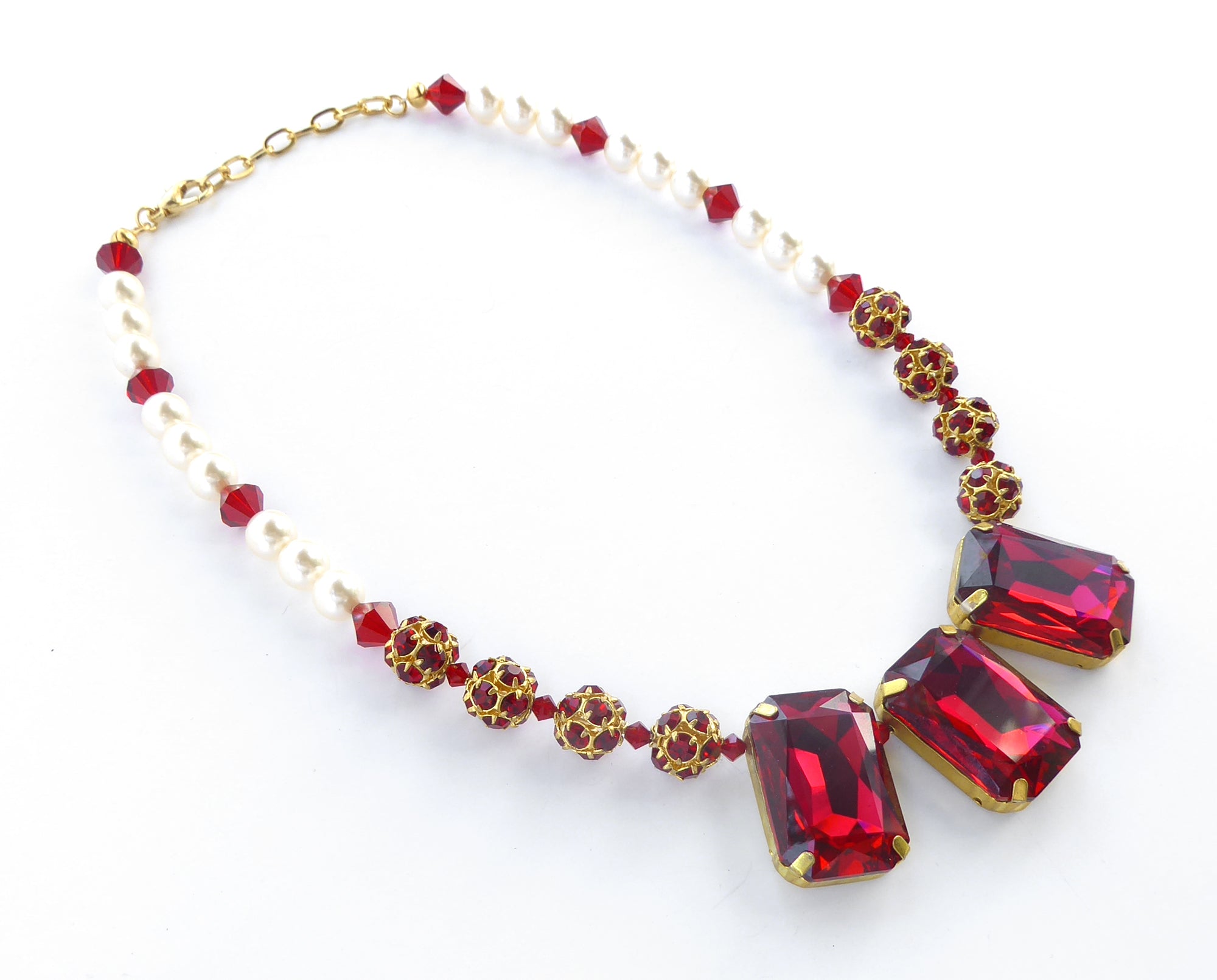 Red crystal necklace by Jenny Dayco 2