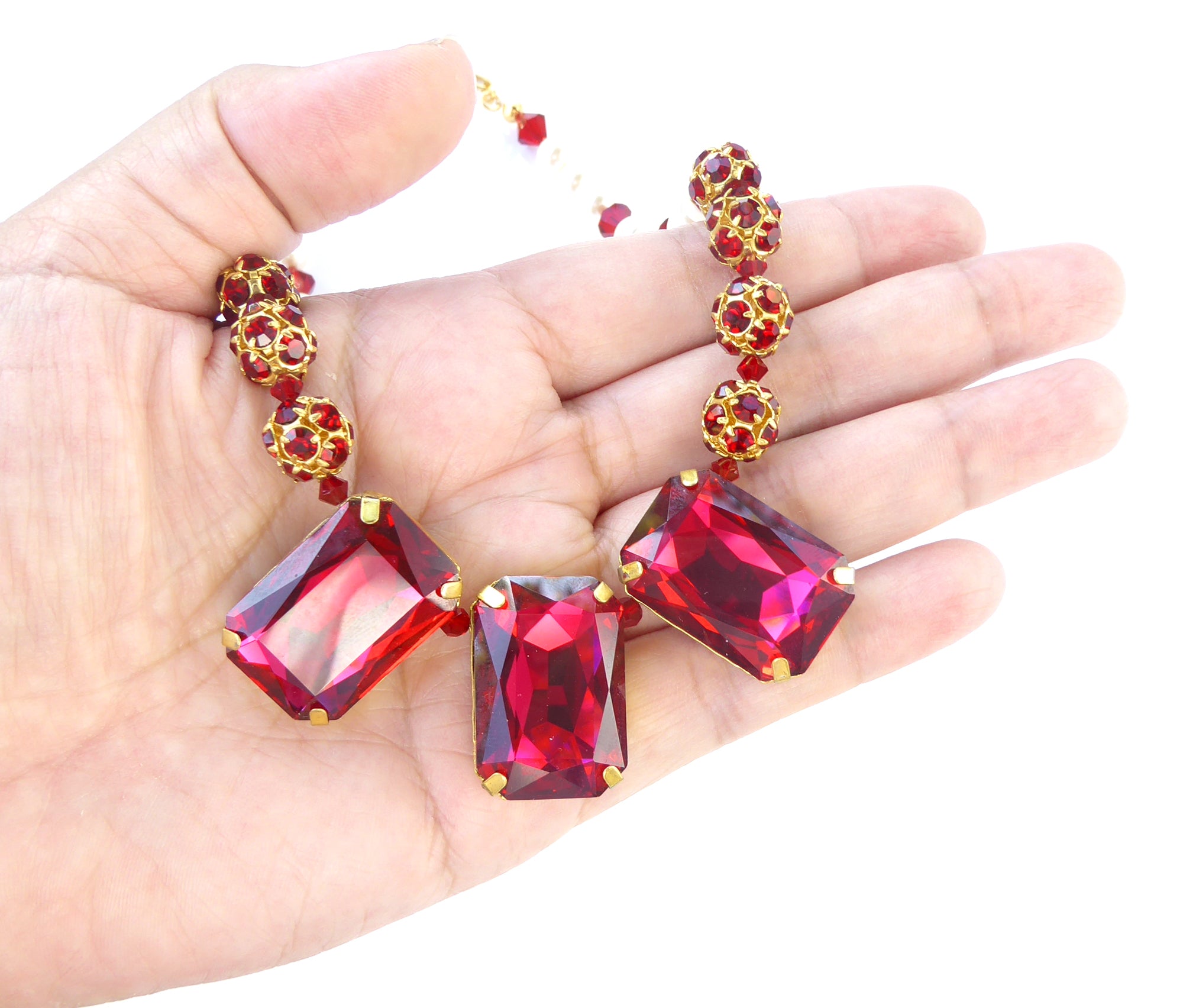 Red crystal necklace by Jenny Dayco 6