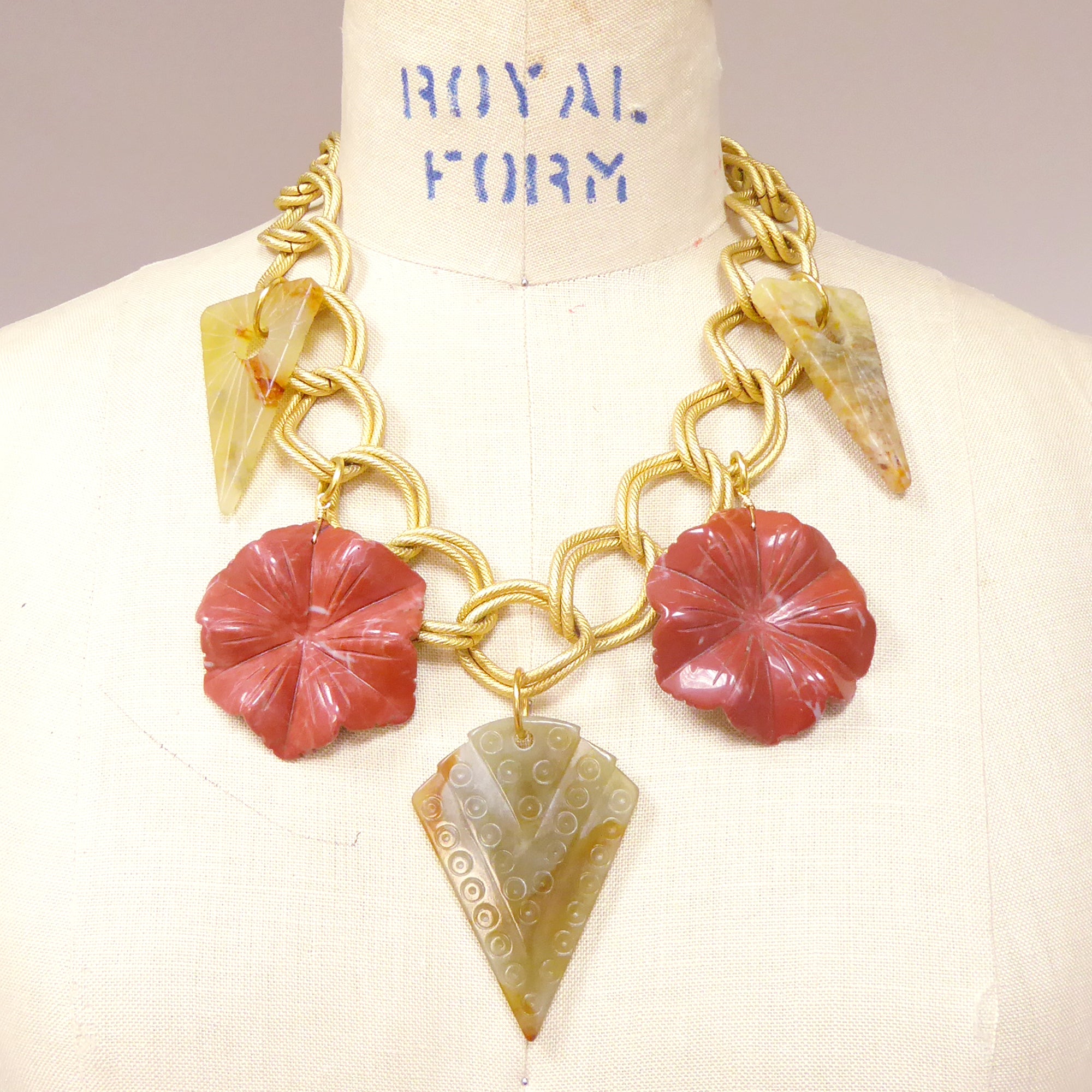 Red jasper floral necklace by Jenny Dayco 10