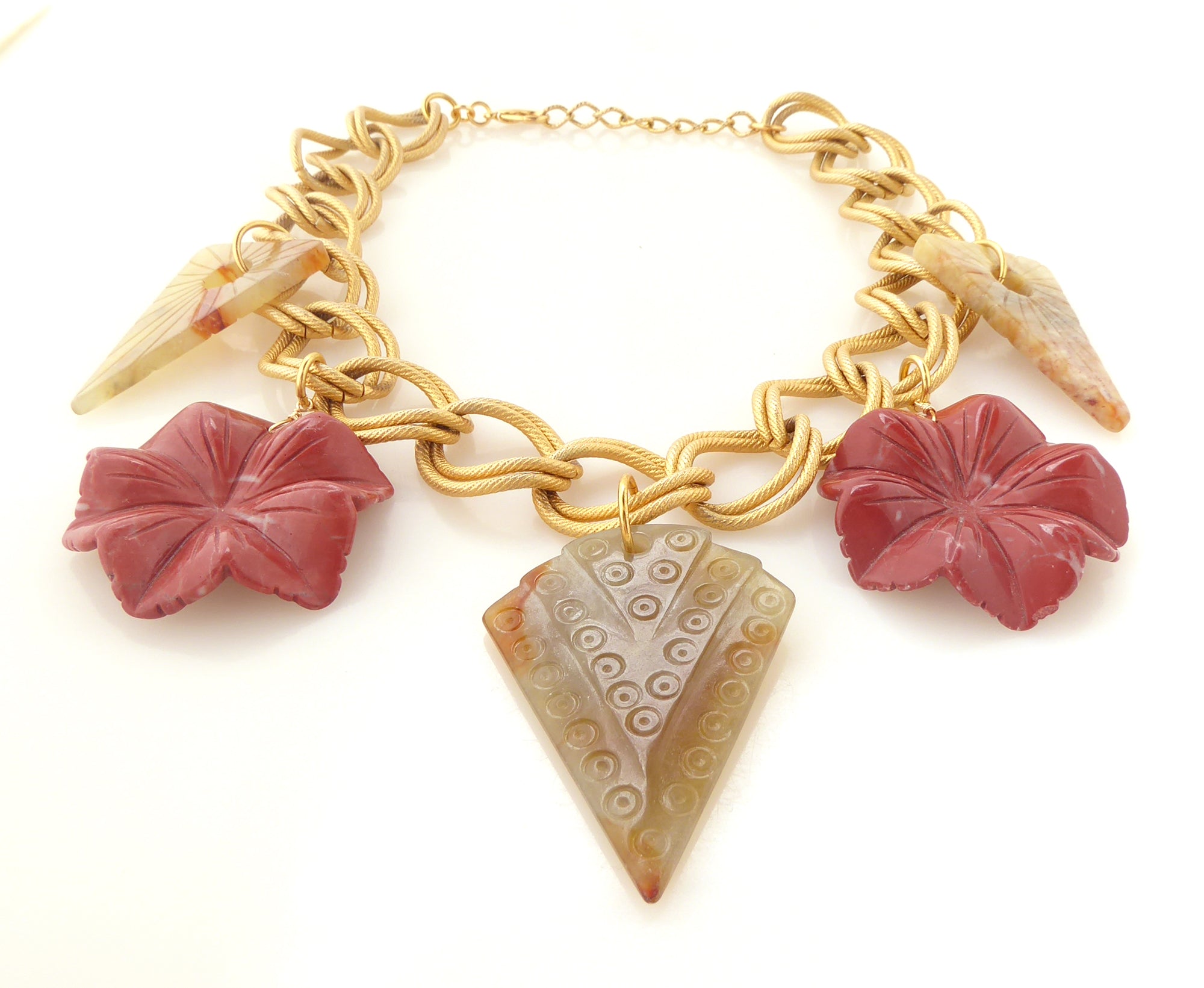 Red jasper floral necklace by Jenny Dayco 3
