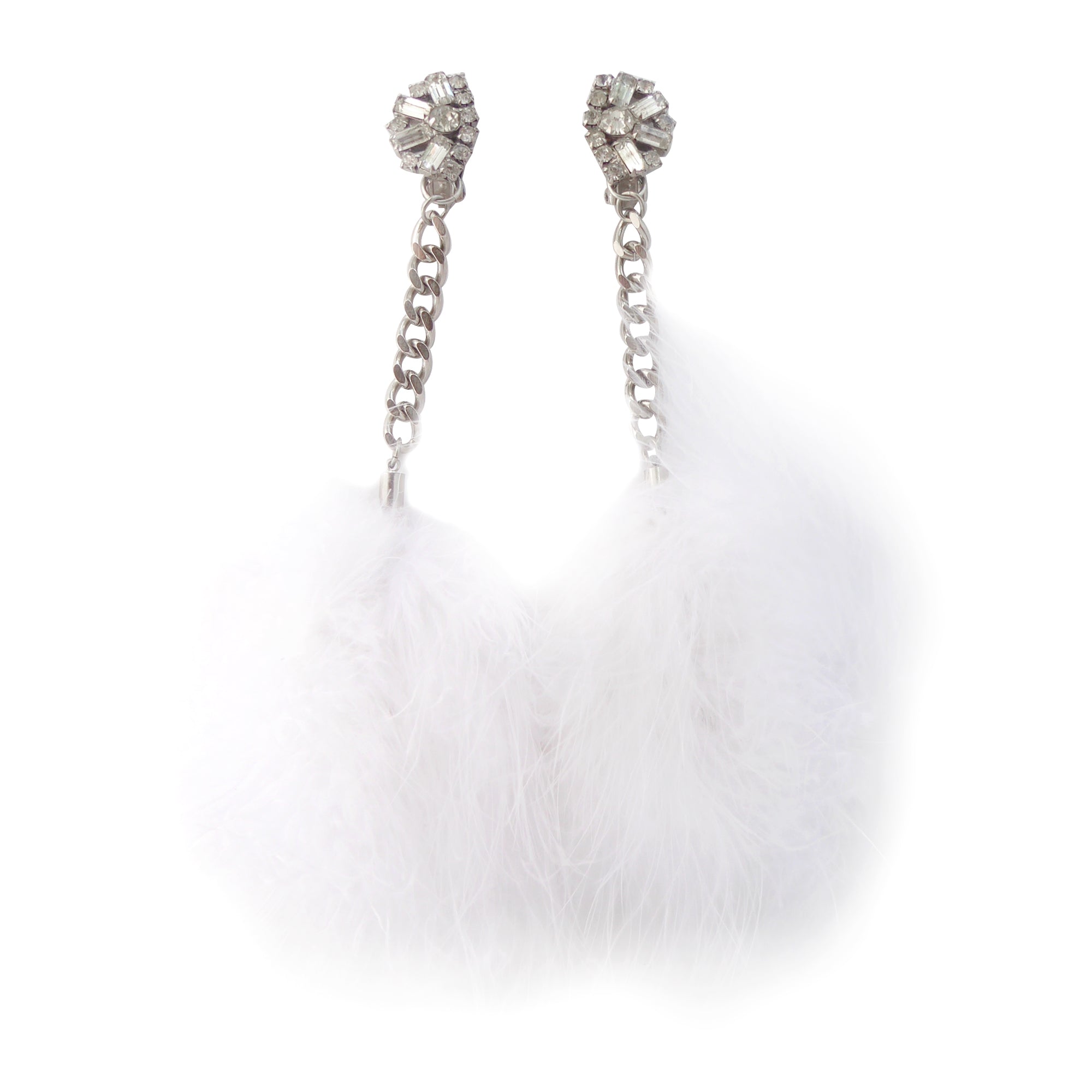 Rhinestone feather donut earrings by Jenny Dayco 1