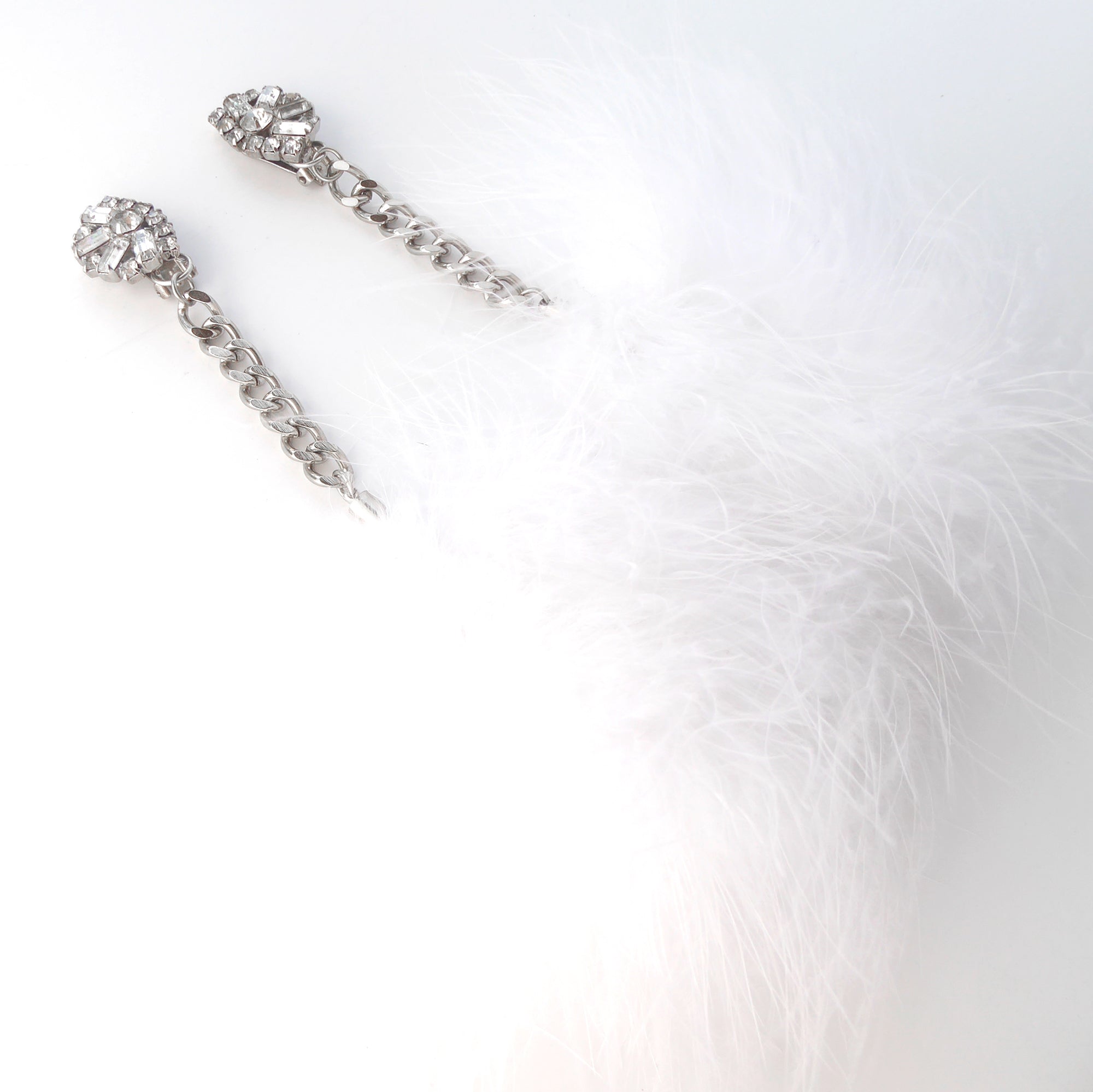 Rhinestone feather donut earrings by Jenny Dayco 2