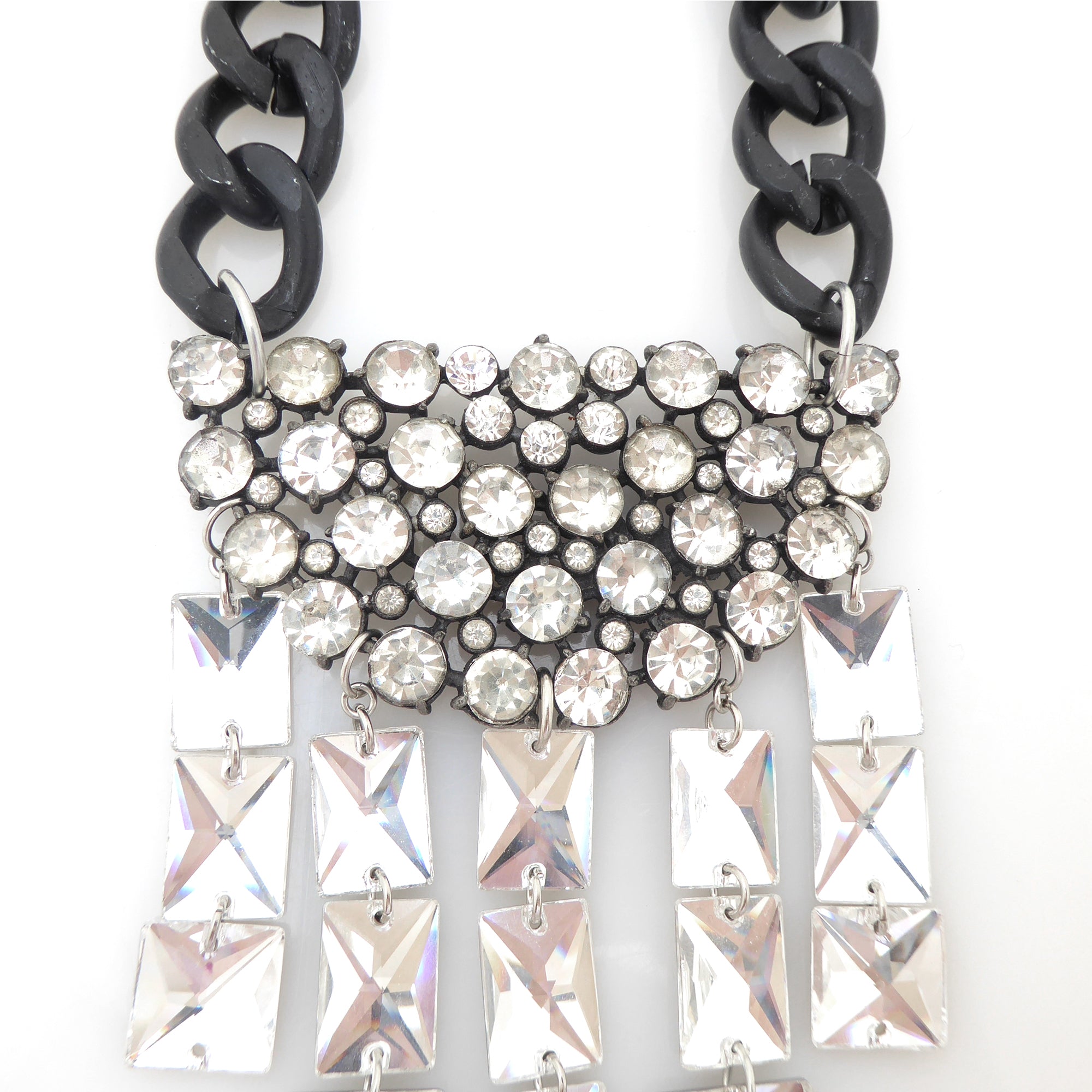 Rhinestone moon cluster necklace by Jenny Dayco 4
