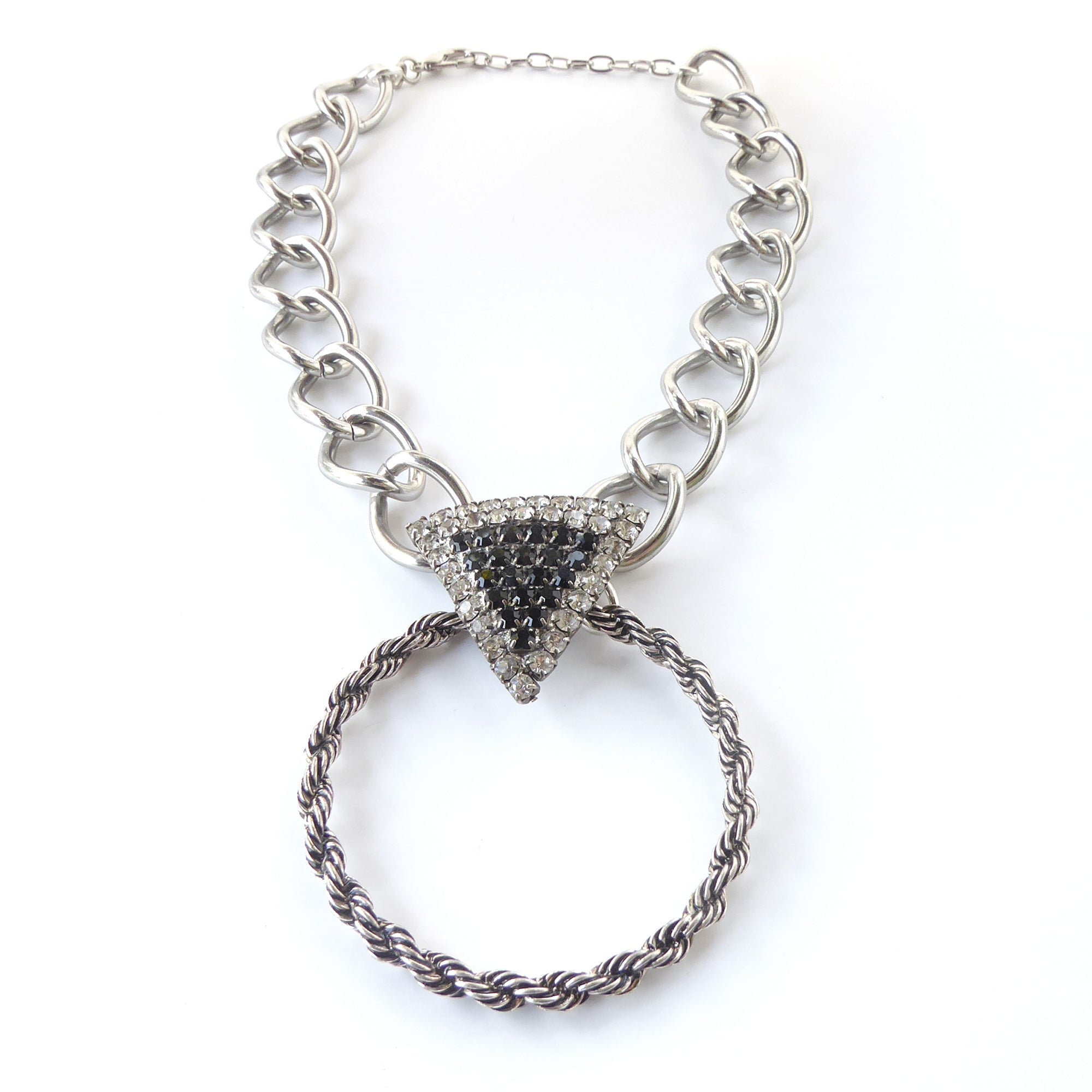 Rhinestone triangle necklace by Jenny Dayco 3