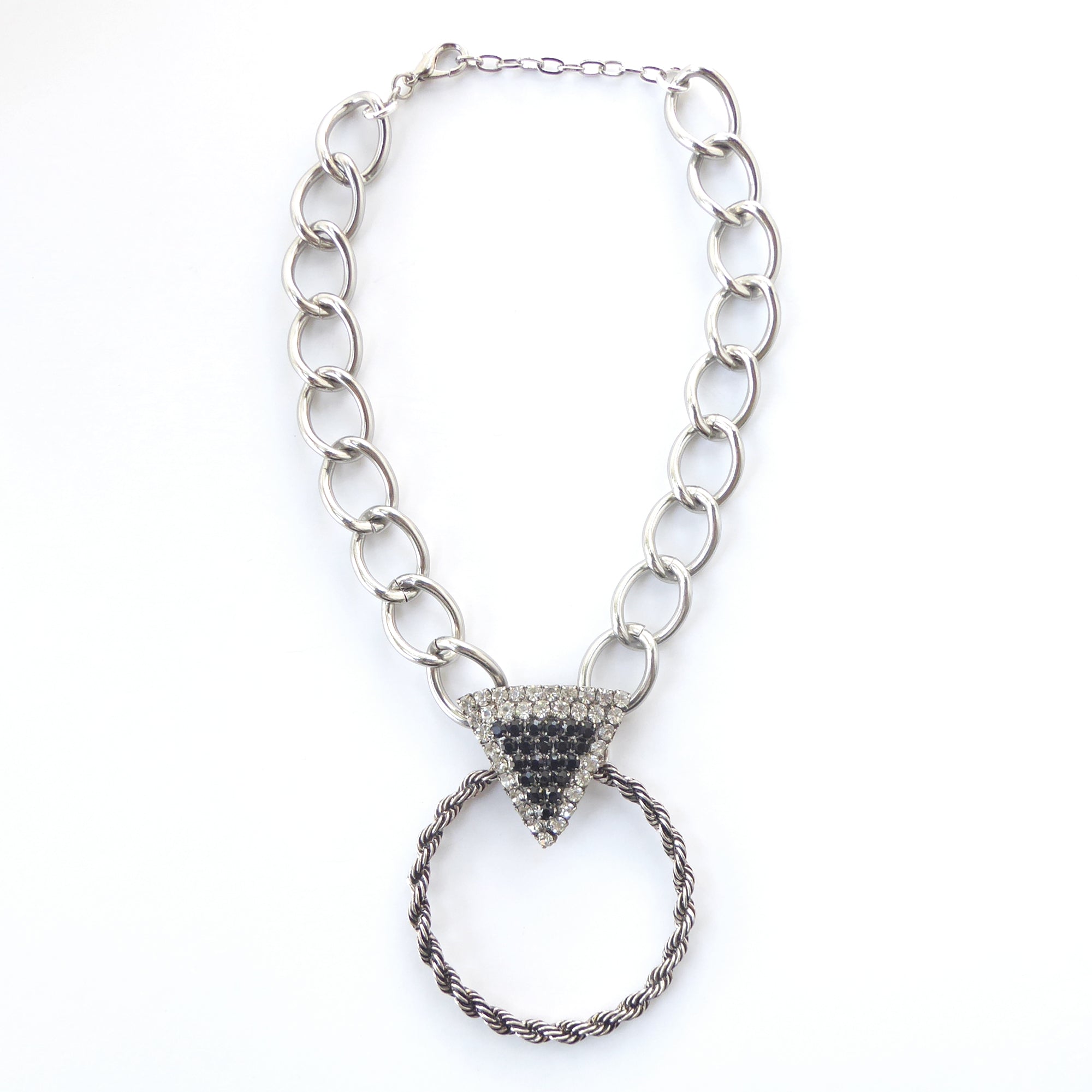 Rhinestone triangle necklace by Jenny Dayco 4