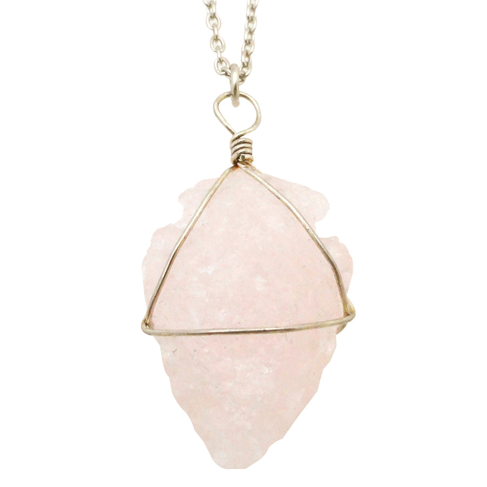 Rose quartz arrowhead necklace by Jenny Dayco