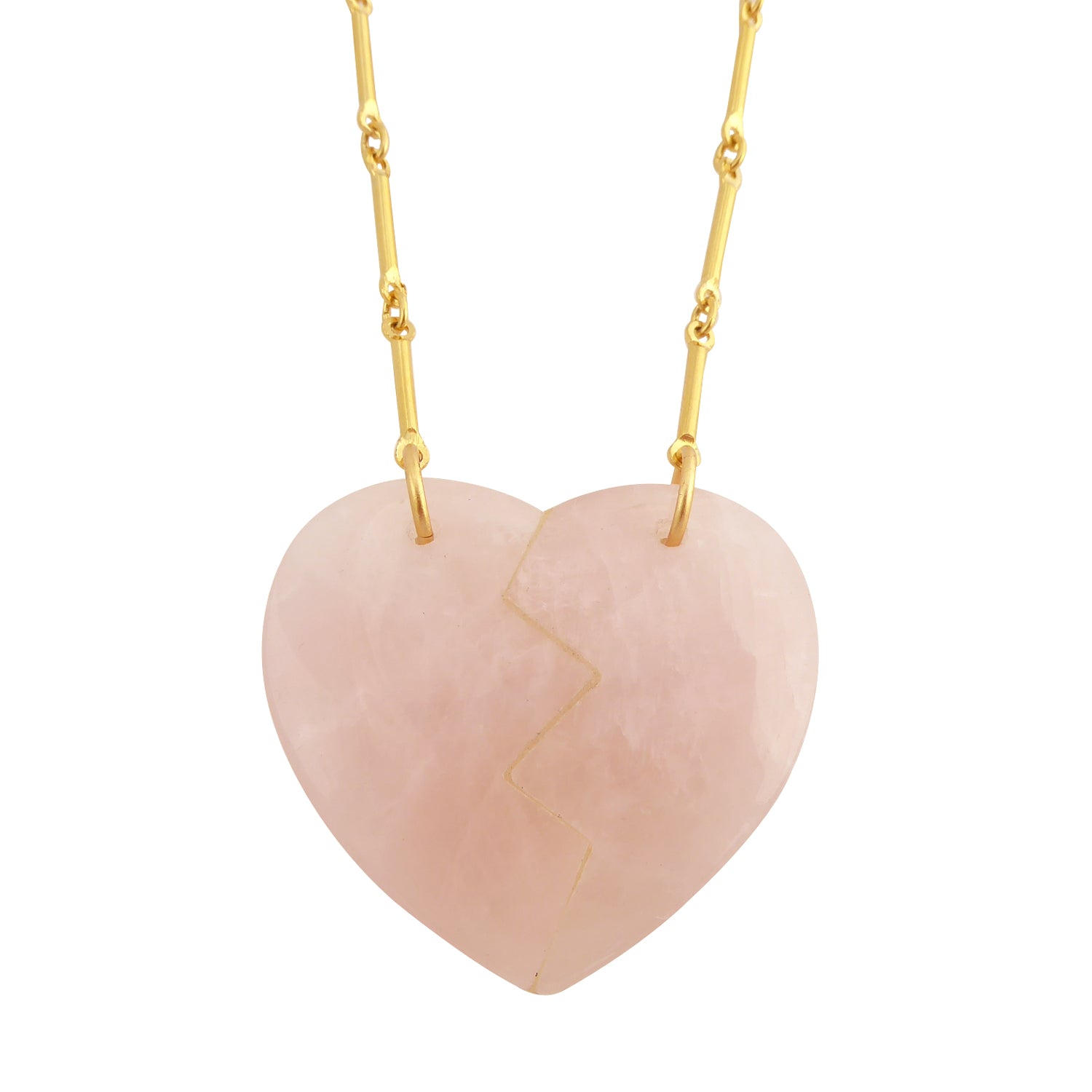 Rose quartz heartbreak pendant necklace by Jenny Dayco1